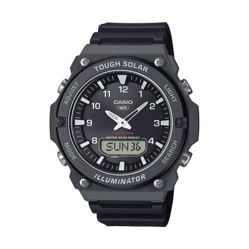 montre casio homme timeless – bracelet en résine noire