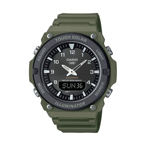 montre casio homme timeless – bracelet en résine noire