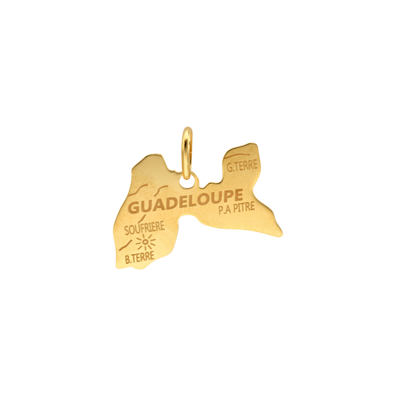 PENDENTIF CARTE GUADELOUPE 20X15MM
