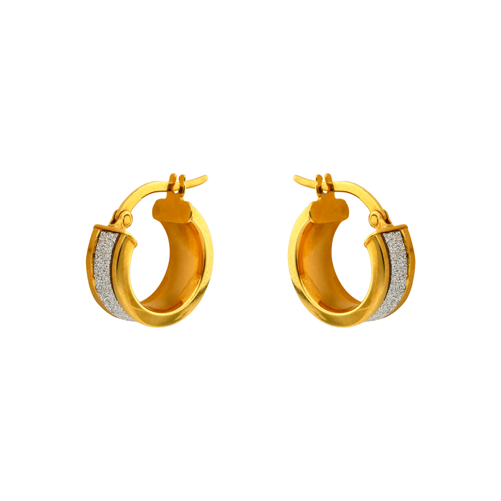 Boucles d'Oreilles Créole laqué pailleté gris 6/10mm intérieur