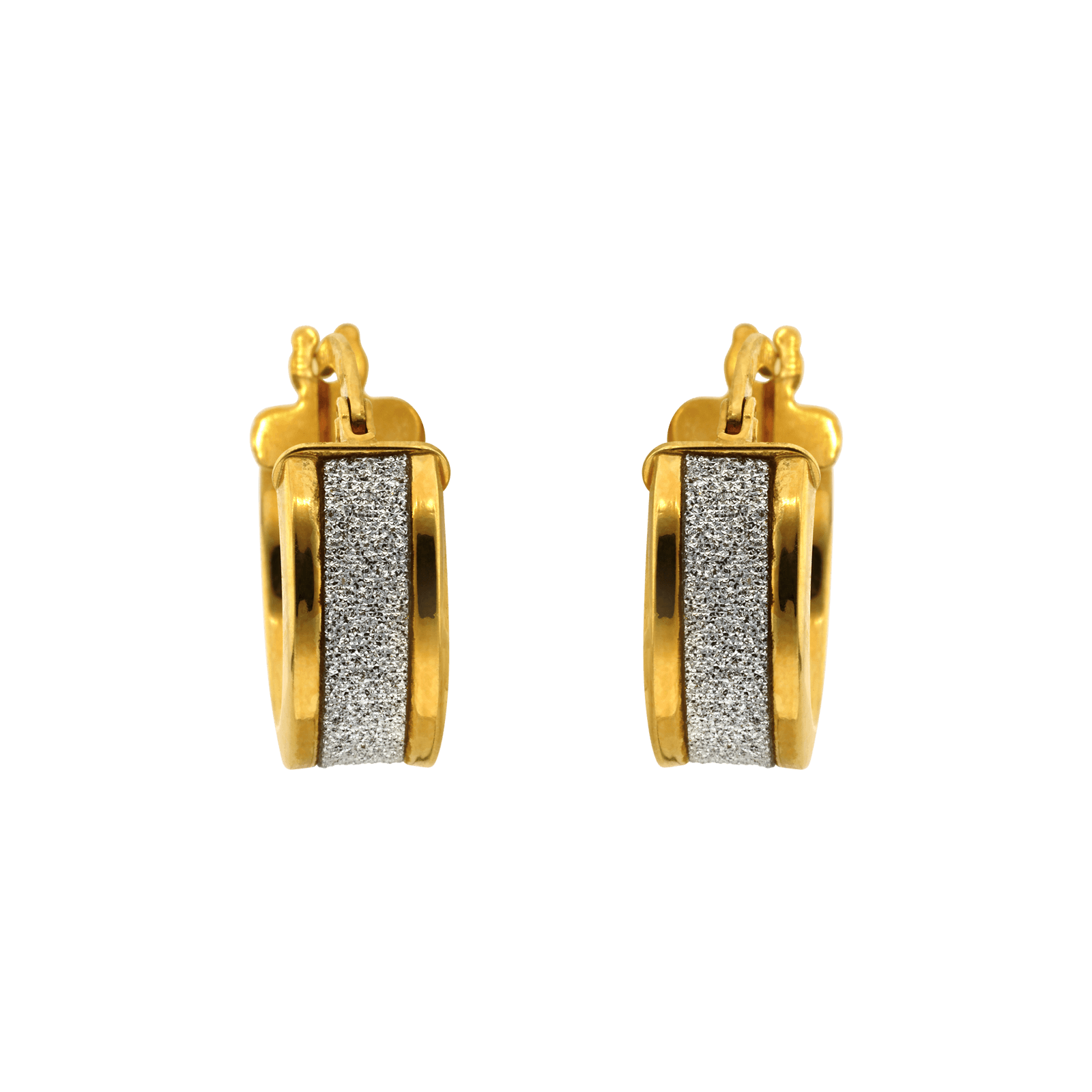 Boucles d'Oreilles Créole laqué pailleté gris 6/10mm intérieur
