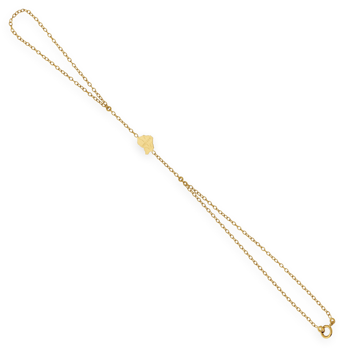 Chaîne Main Or 750 19cm Carte Guyane 9*8mm