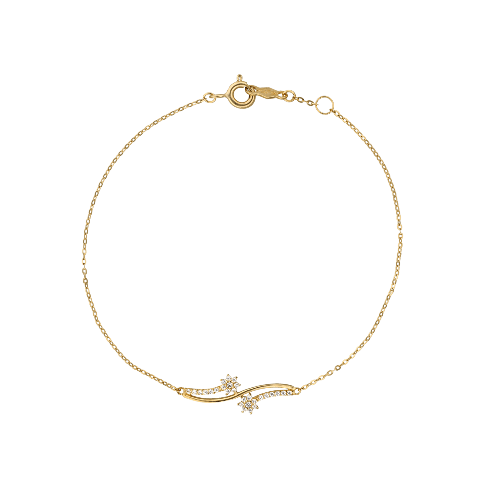Bracelet constellation étoile filante Oxyde de Zirconium 17+2 centimètres