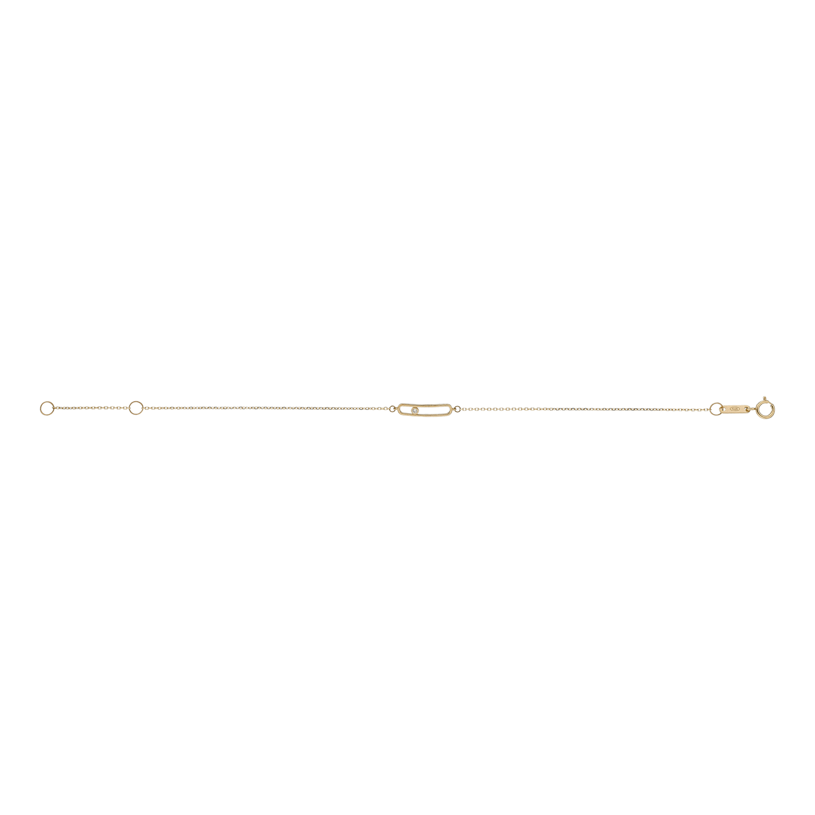 Bracelet rectangle arrondi Oxyde de Zirconium 17+2cm