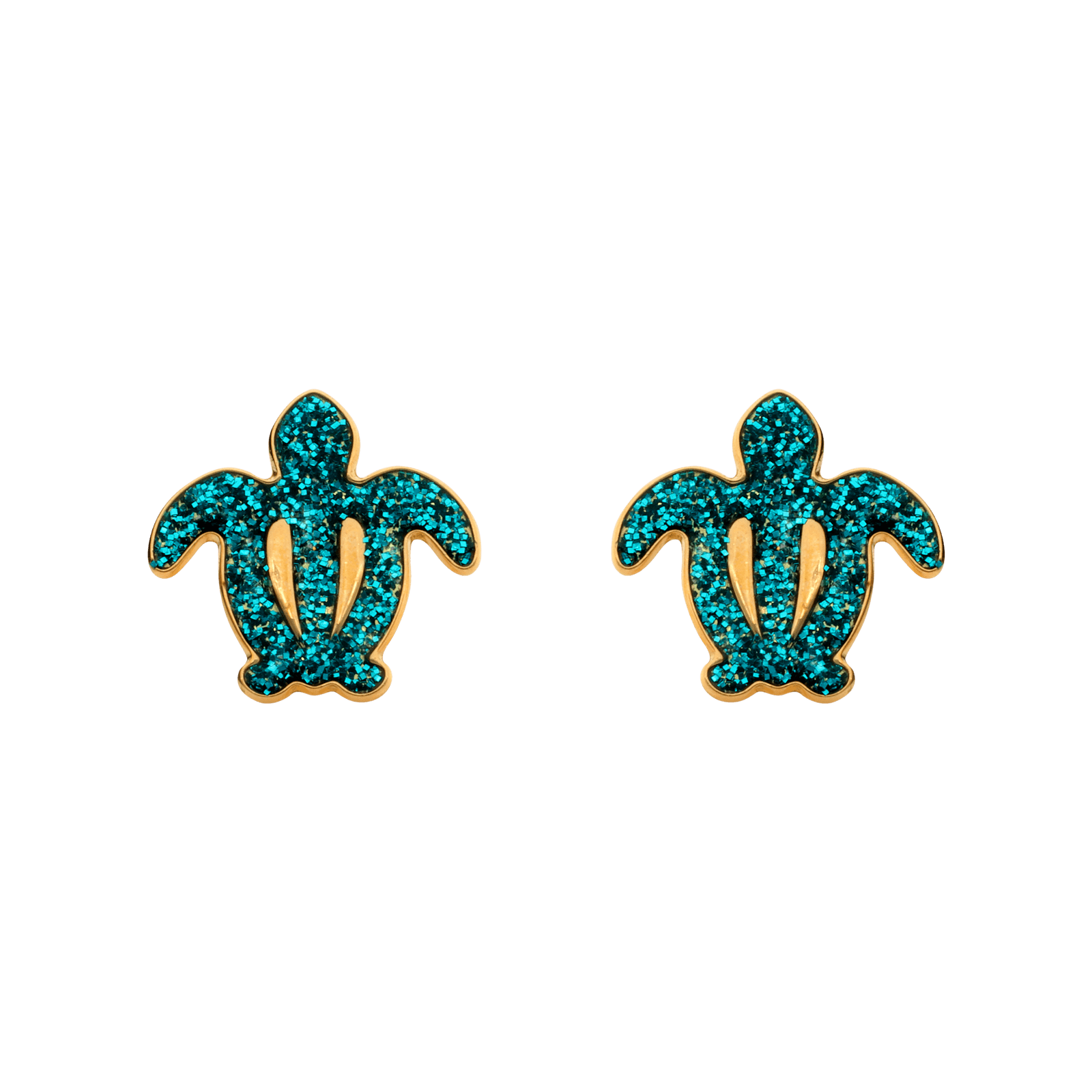 Boucles d'Oreilles Tortue luth turquoise