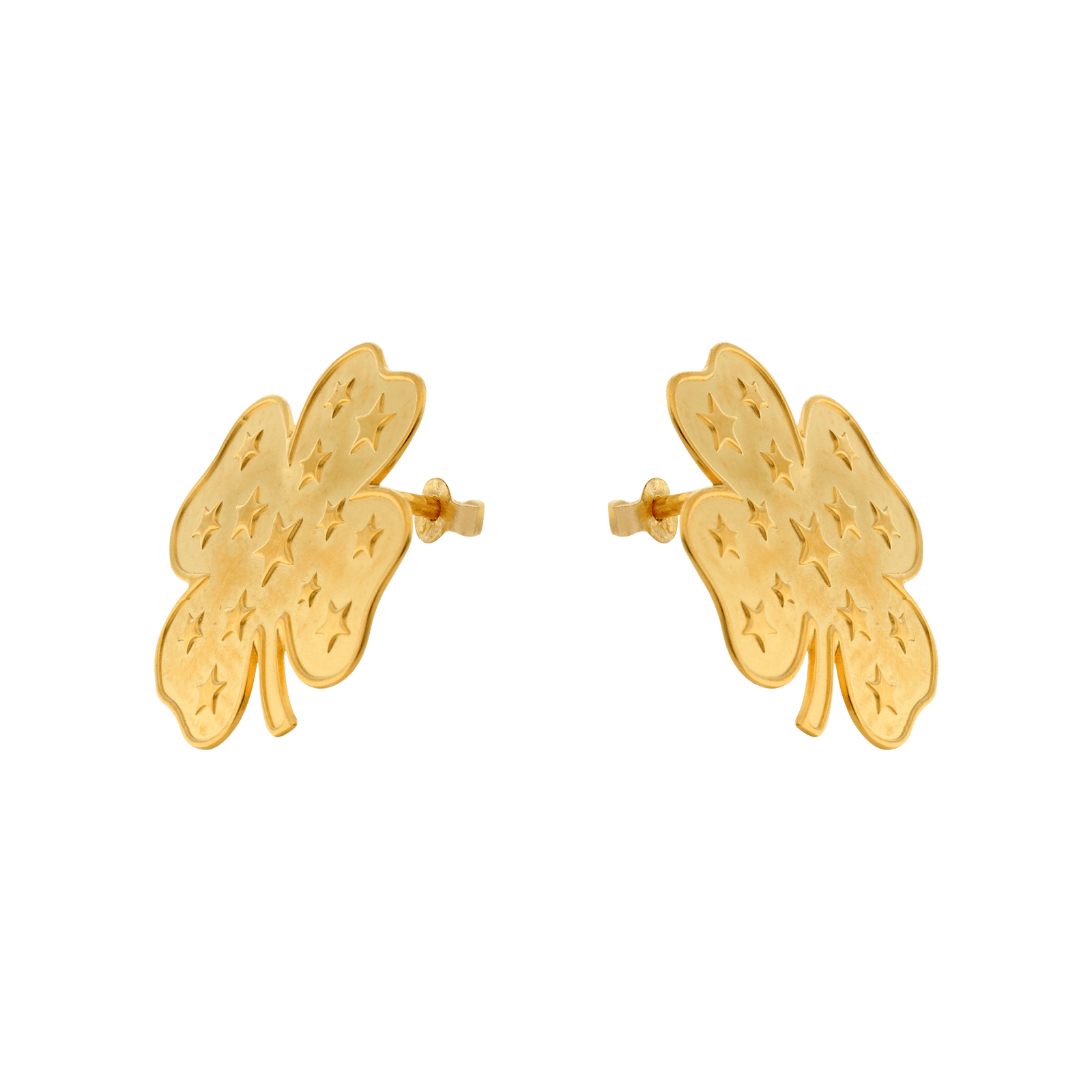 BOUCLES D'OREILLES TREFLE ETOILE