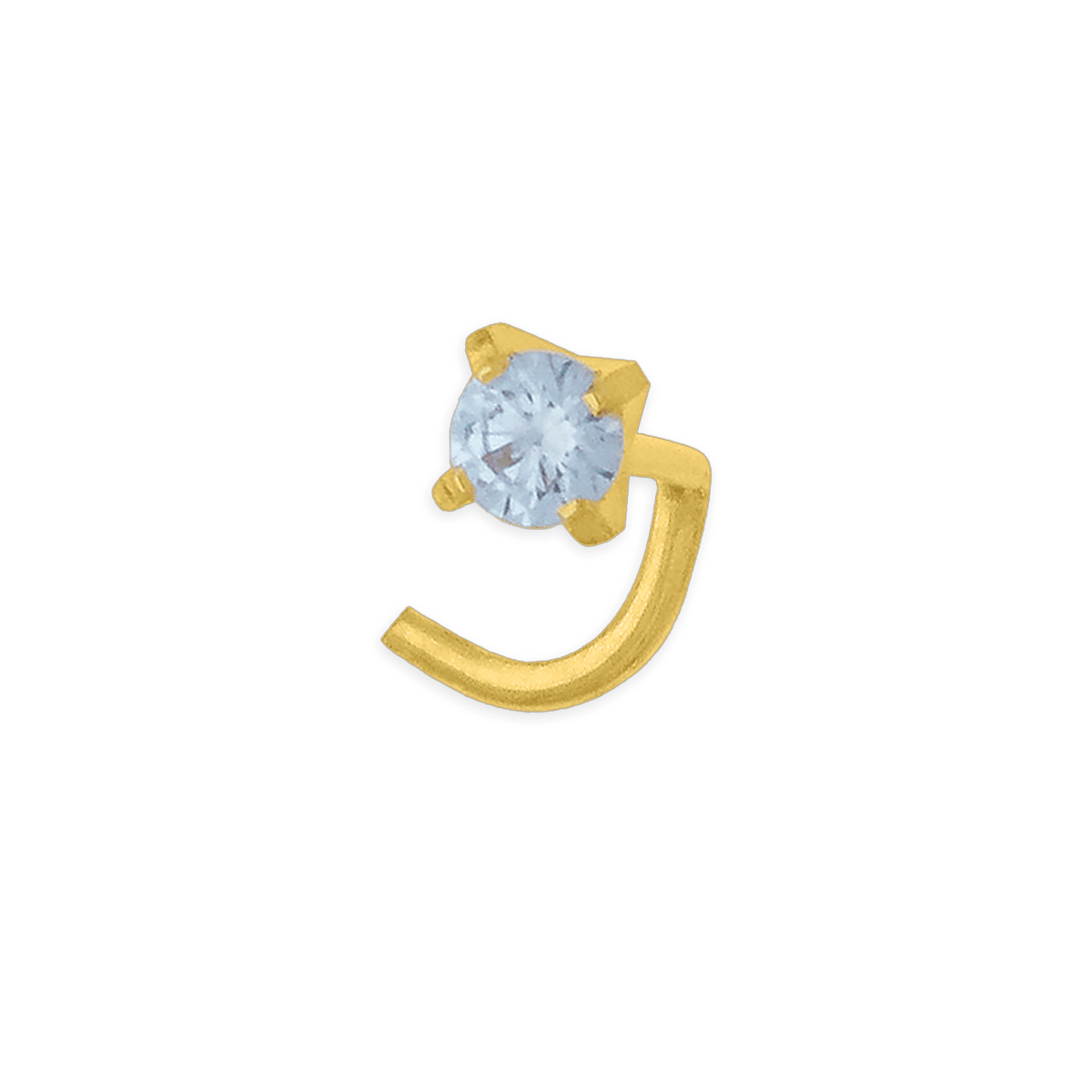Piercing Nez Or 750 9.7mm Courbée Zirconium Lavande 2mm Griffes