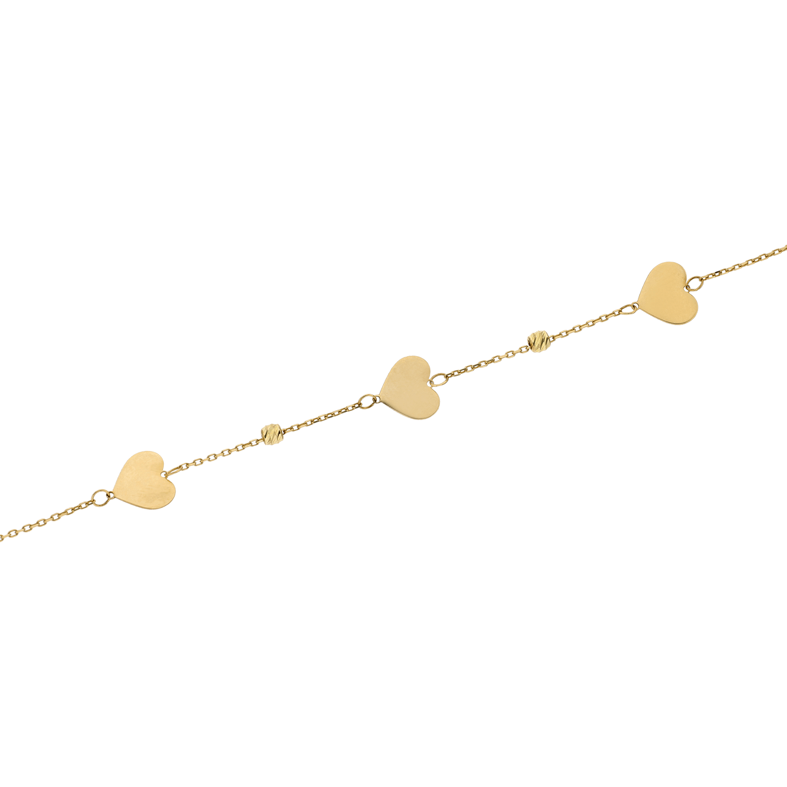 Bracelet coeurs et boules 16 plus 2 centimètres