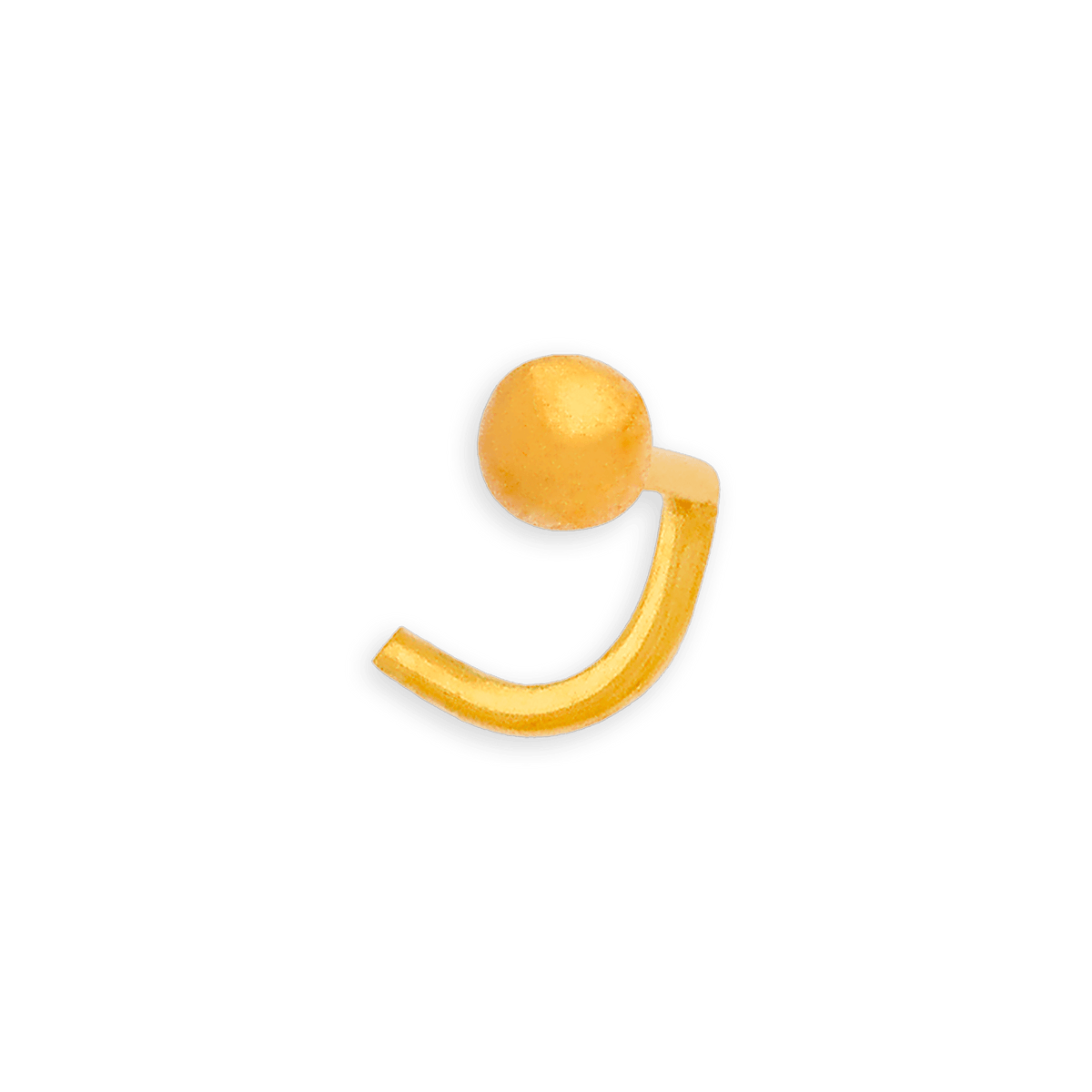 Piercing Nez Or 750 8.2mm Tige Courbée Boule 2mm