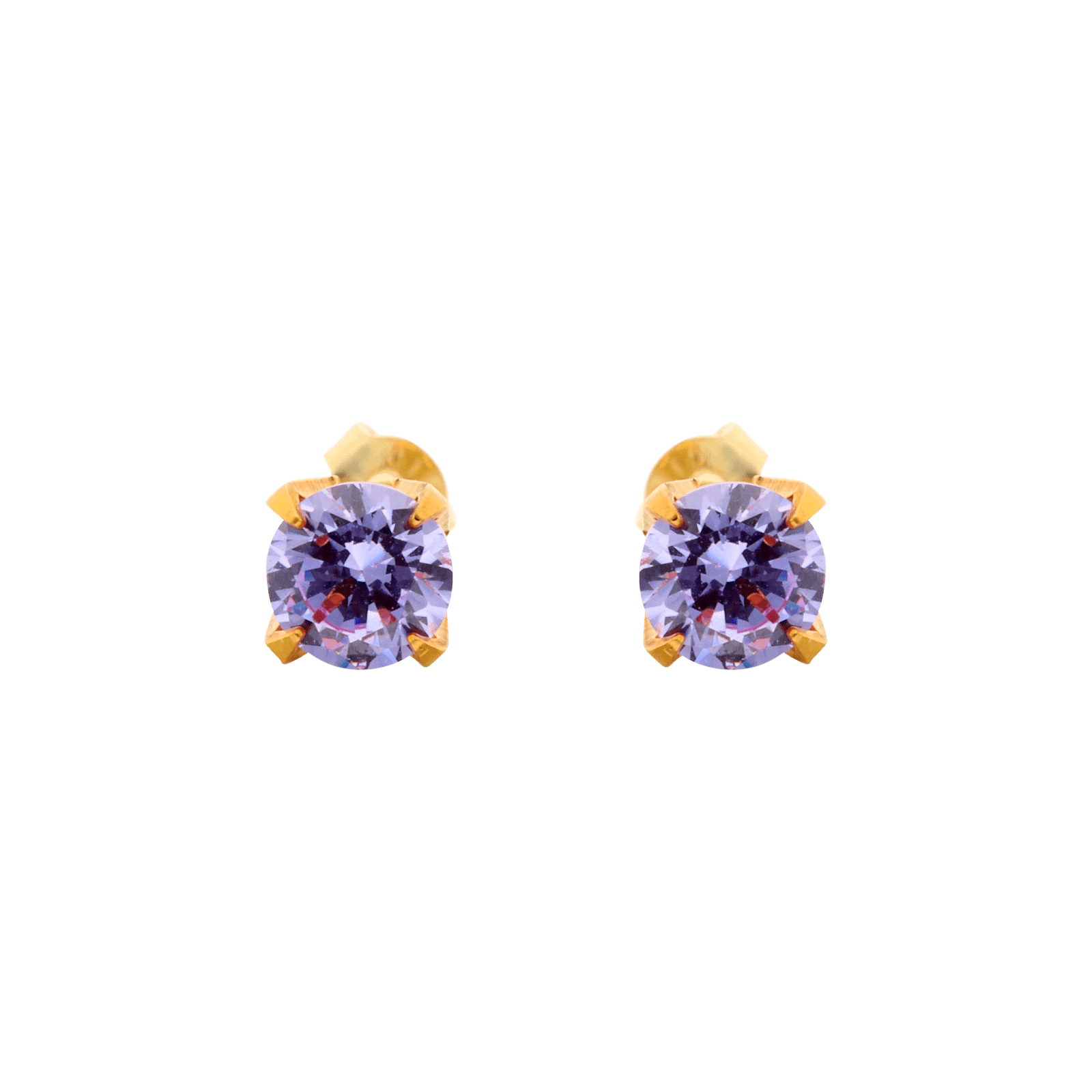 Boucles d'Oreilles Oxyde de Zirconium lavande 3.5mm