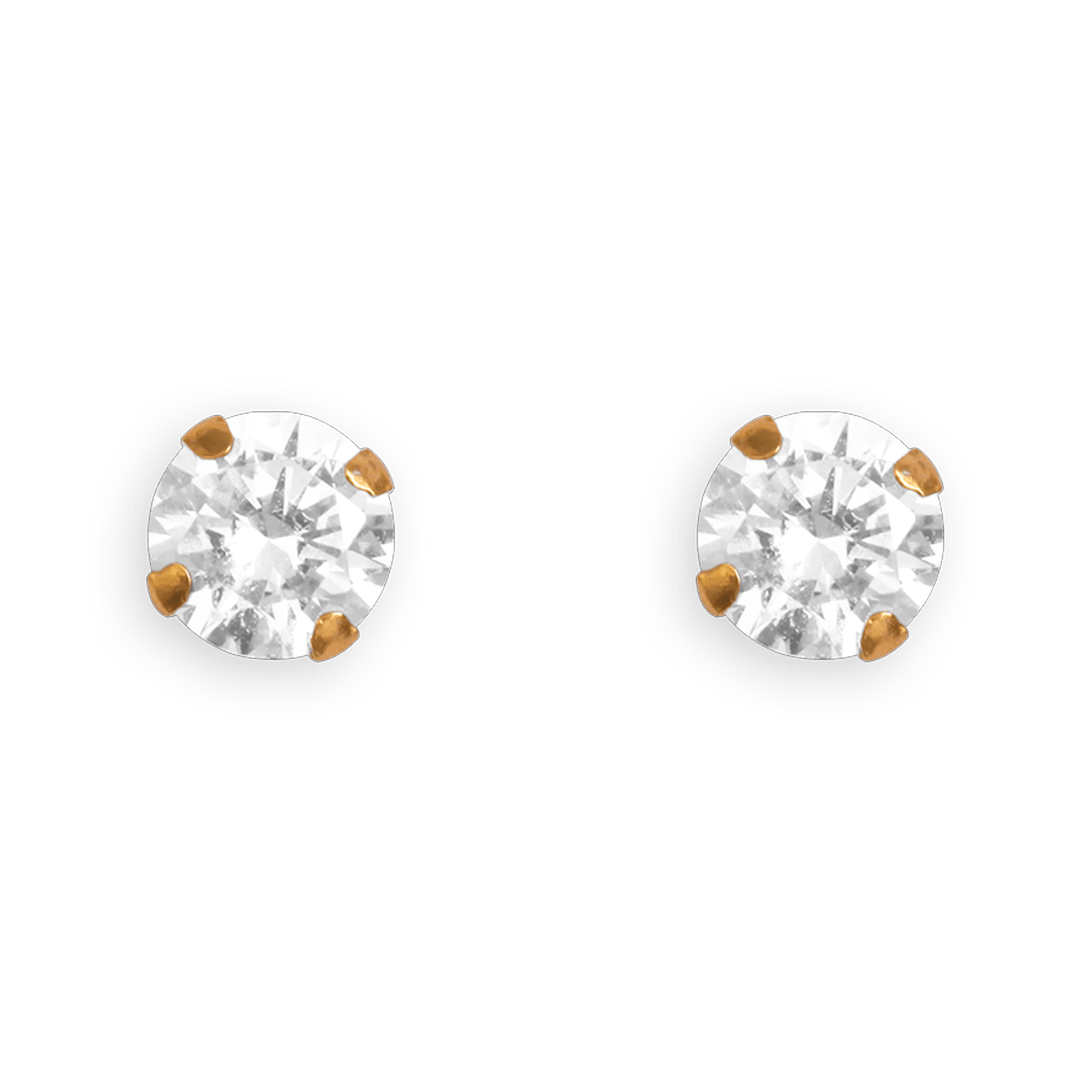 Boucles D'oreilles Or375 Puces Zirconium 4mm