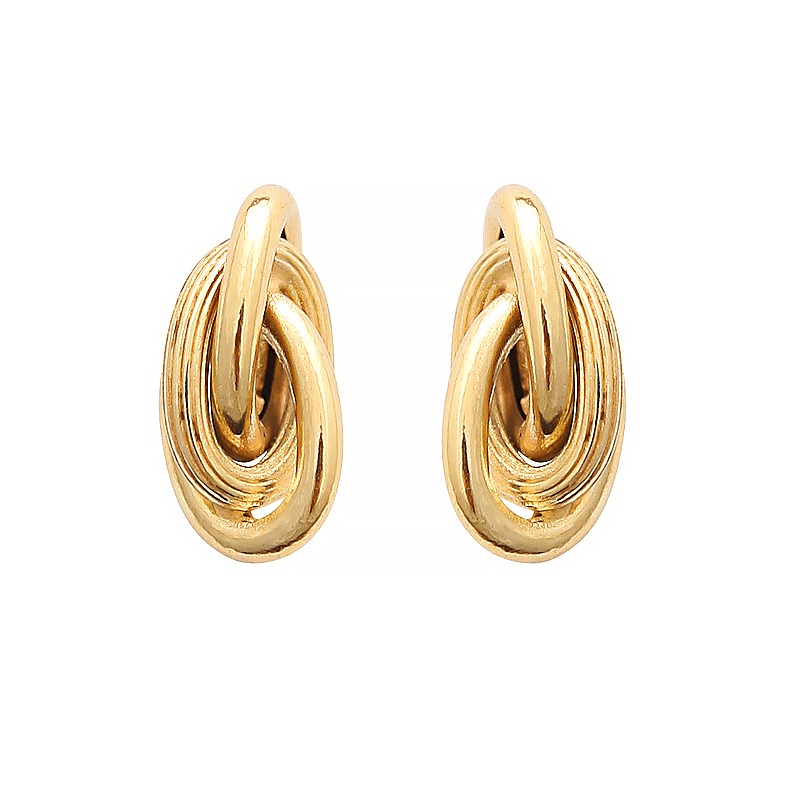 Boucles D'oreilles Or 375 Nœud Forçat Antillais 6*10mm