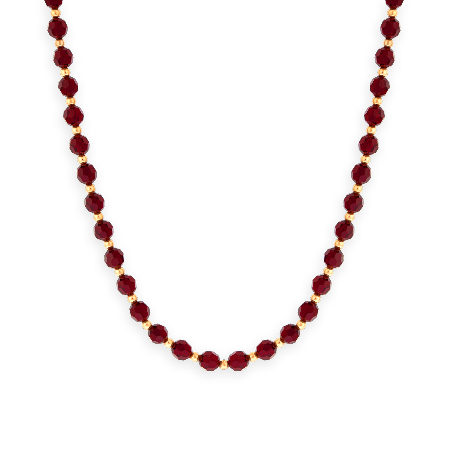 Collier chaîne or grain d'or et cristal grenat
