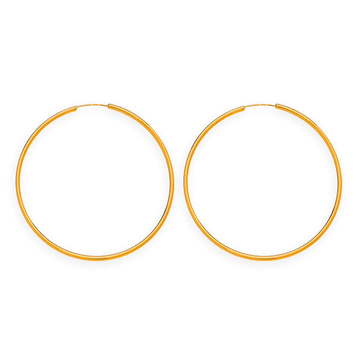 Créoles Or 375 40mm Tube 1.5mm