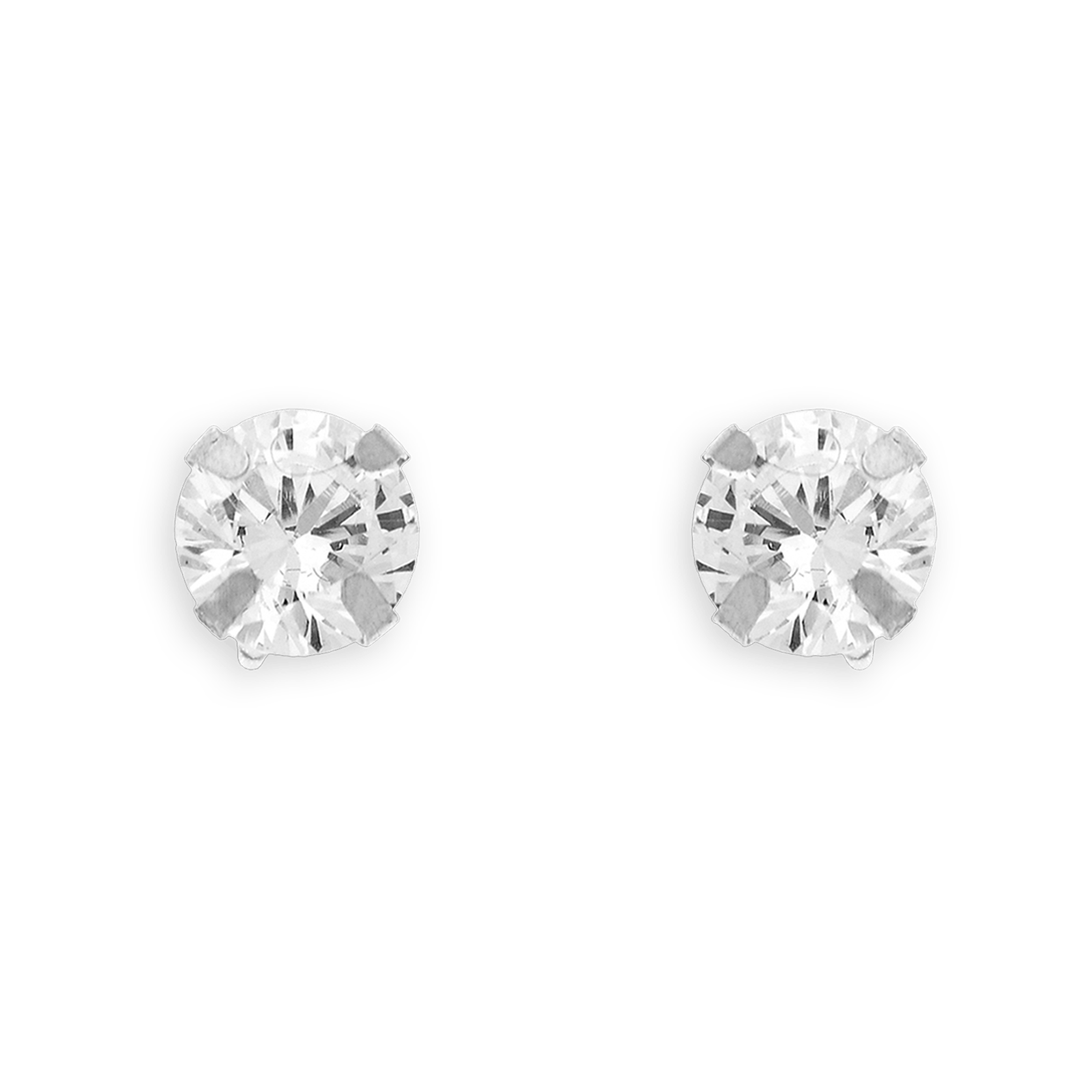 Boucles D'oreilles Or375 Gris Puces Zirconium 5mm