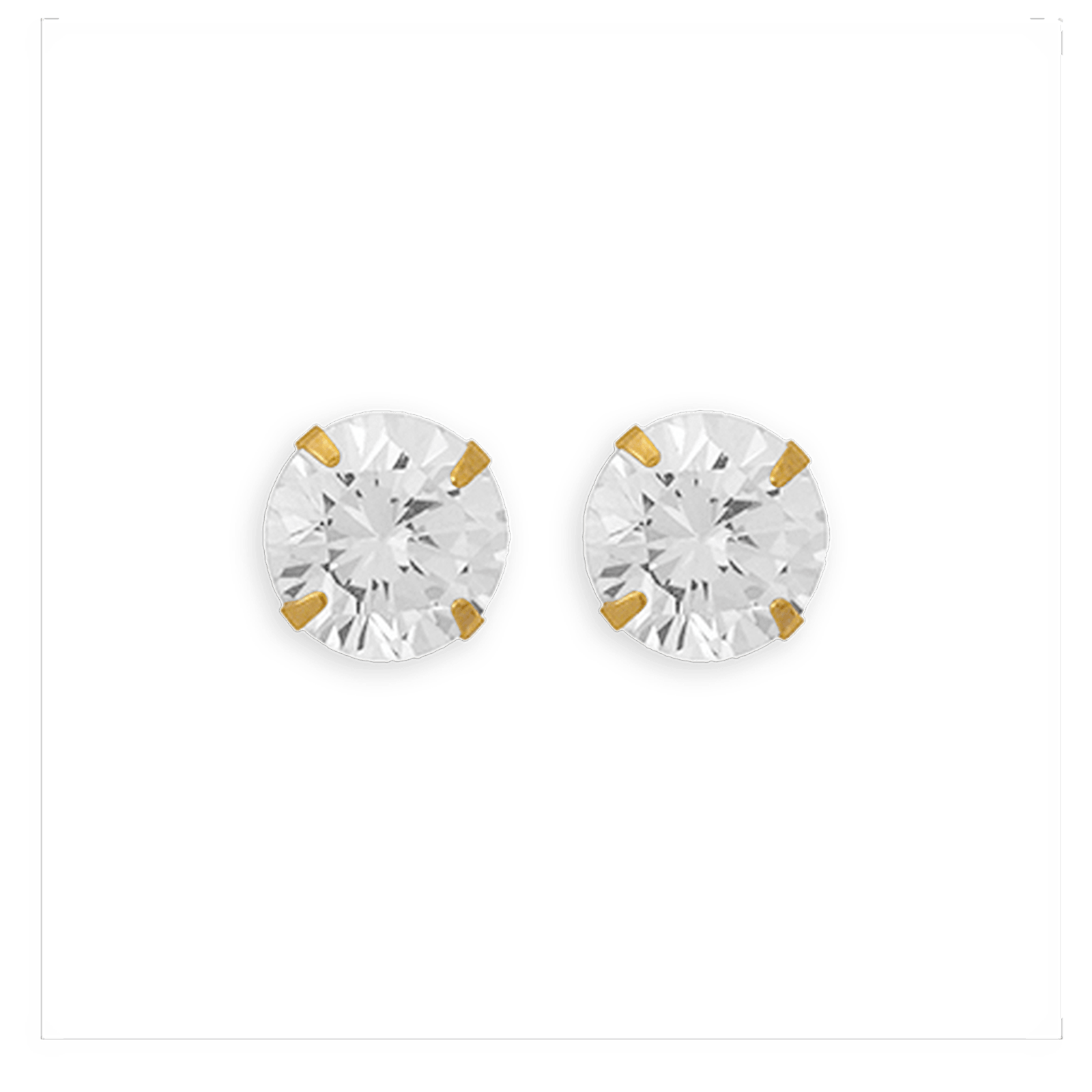 Boucles D'oreilles Or375 Zirconium 7mm