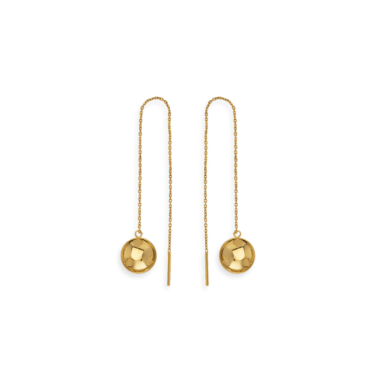 Boucles D'oreilles Or 750 Guyannaise Batée 12mm Pendant 90mm