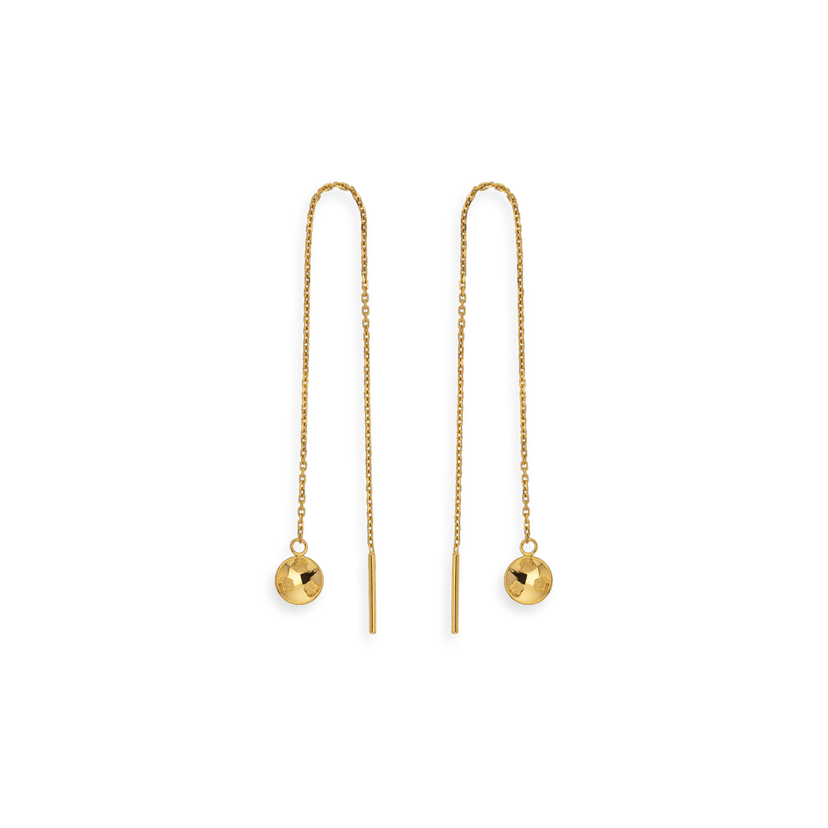 Boucles D'oreilles Or 750 Guyannaise Batée 5mm Pendant 90mm