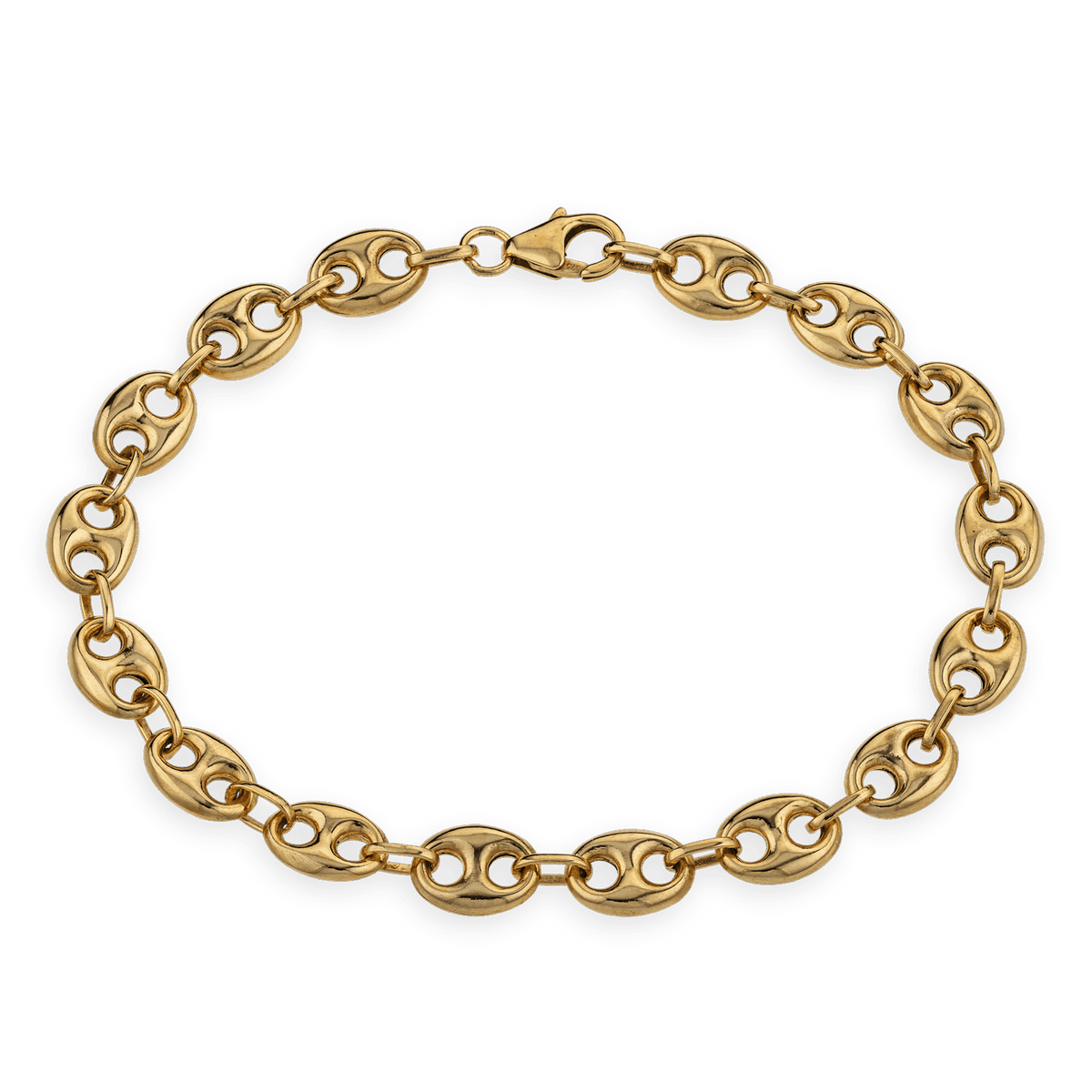 Bracelet Or 375 Grain De Café 7*10mm 21cm