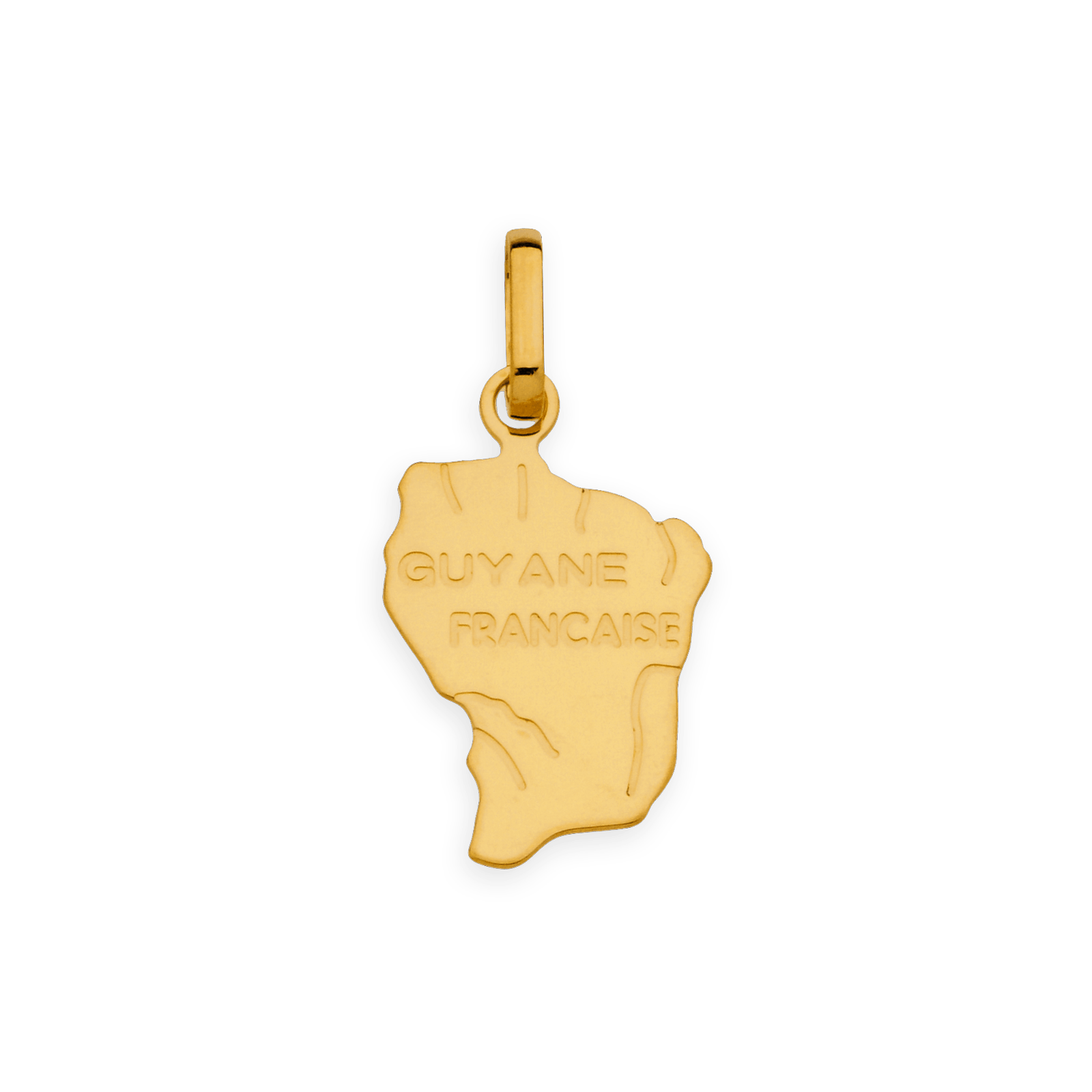 Pendentif Or750 Carte Guyane avec bélière