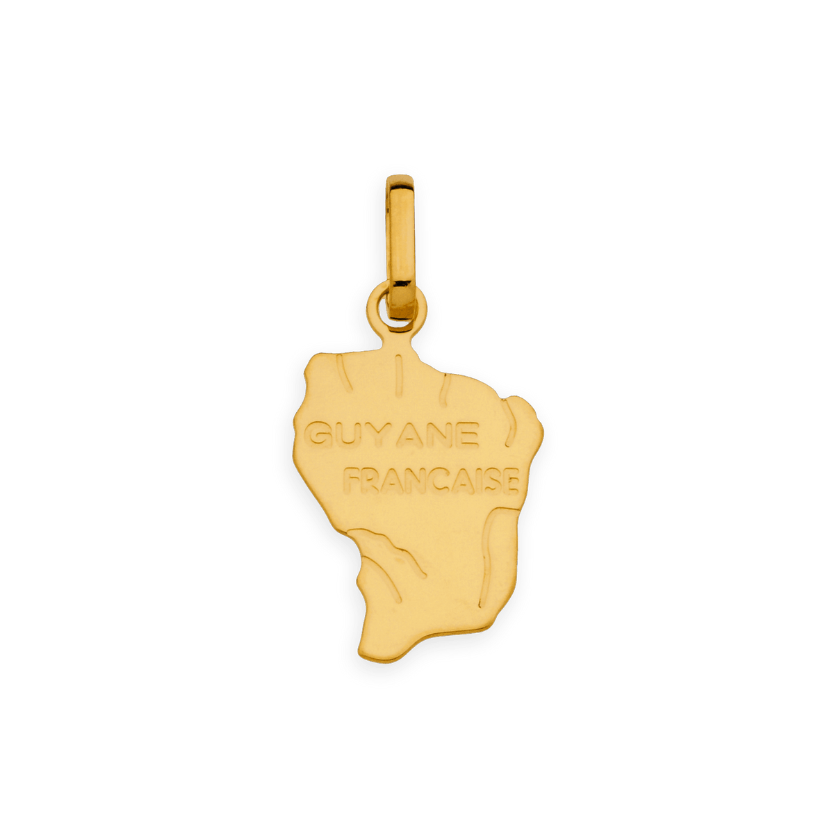 Pendentif Or 750 Carte Guyane 11*21mm Avec Bélière