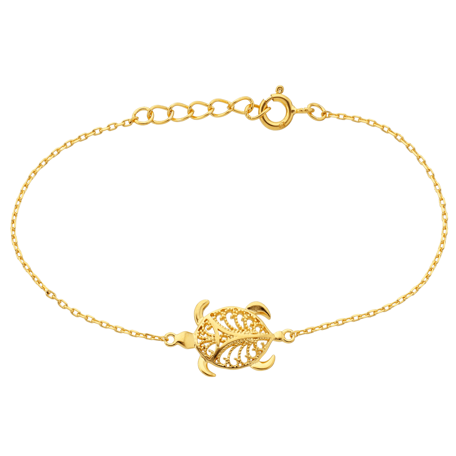 Bracelet plaqué or Tortue filigrane