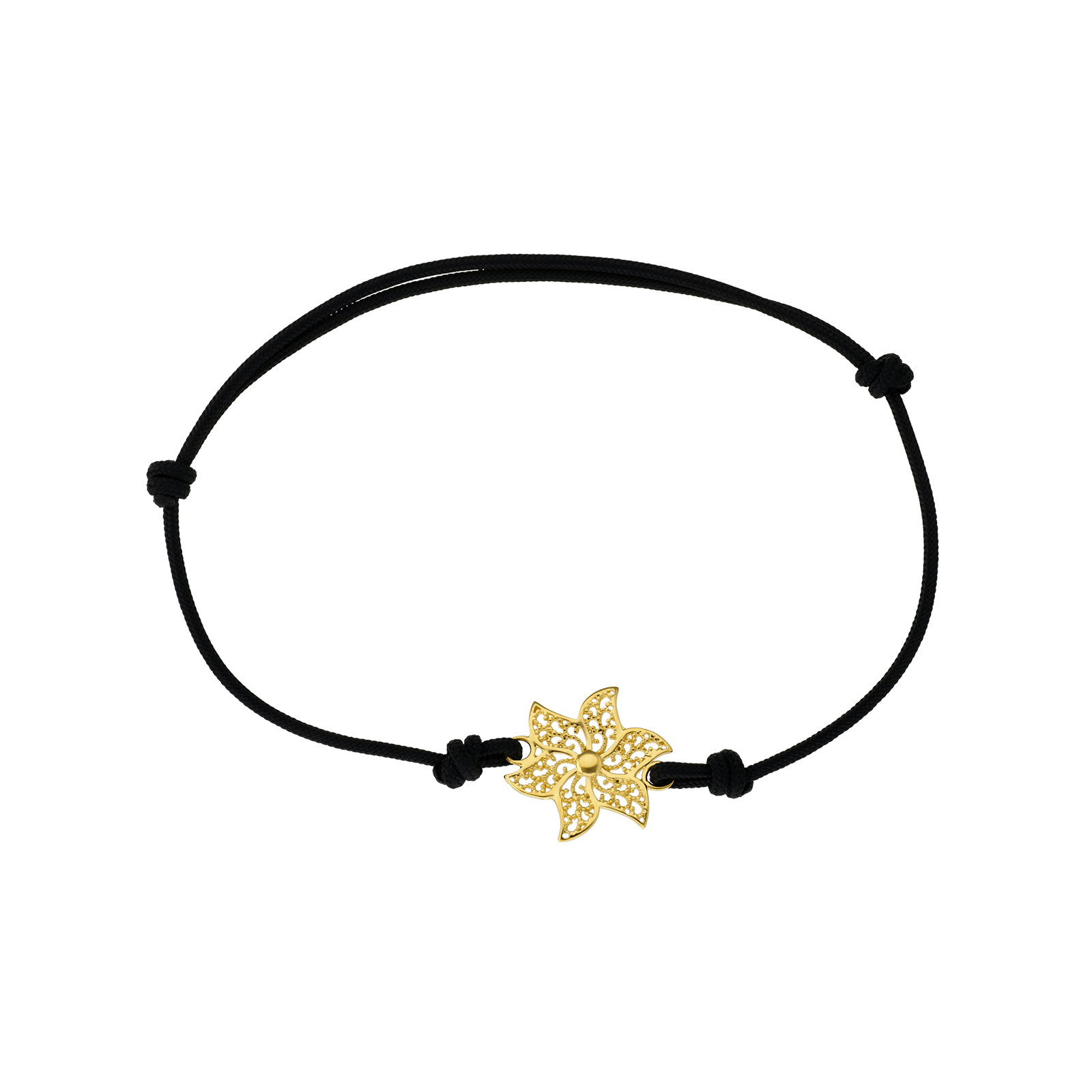 Bracelet cordon Centre fleur filigrane