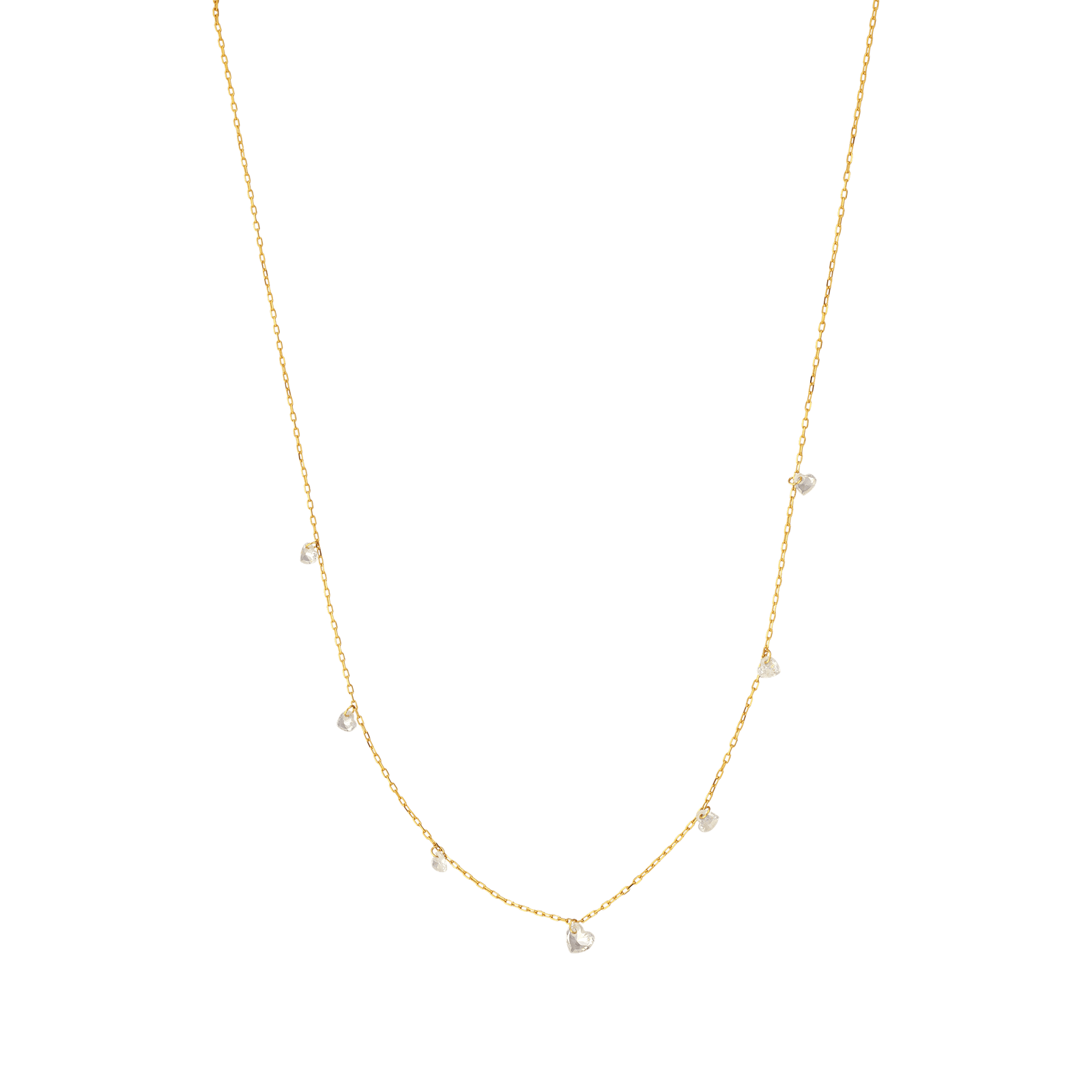 Collier Or375 7 Coeurs Oxydes 42A45cm