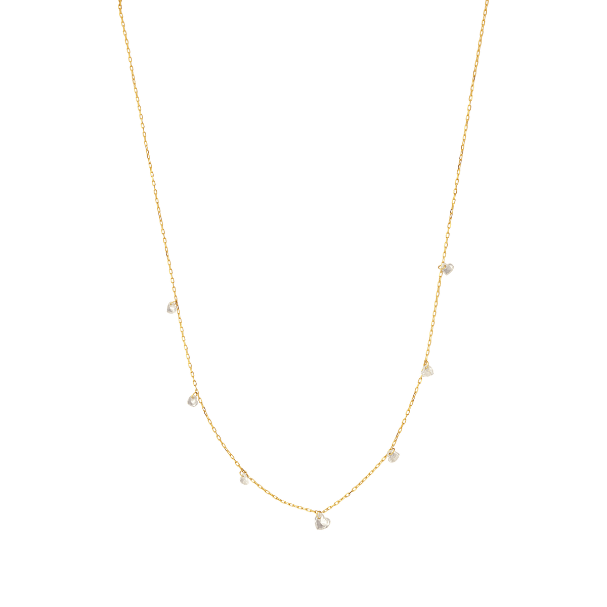 Collier Or 375 7 Coeurs Oxydes 42 à 45cm