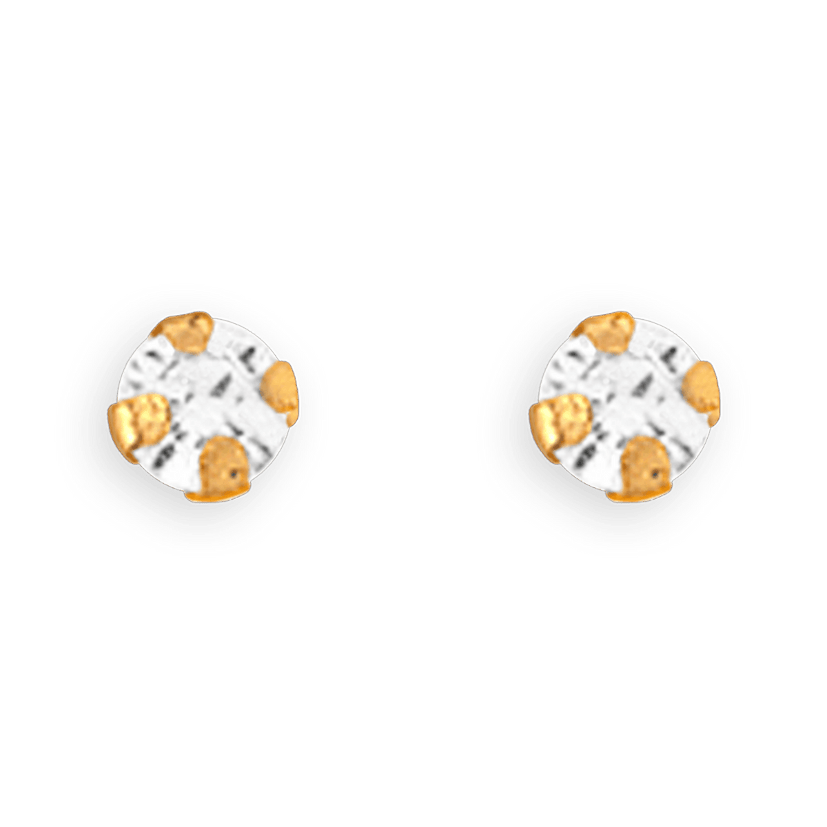 Boucles D'oreilles Or 375 Zirconium 2.5mm 4 Griffes