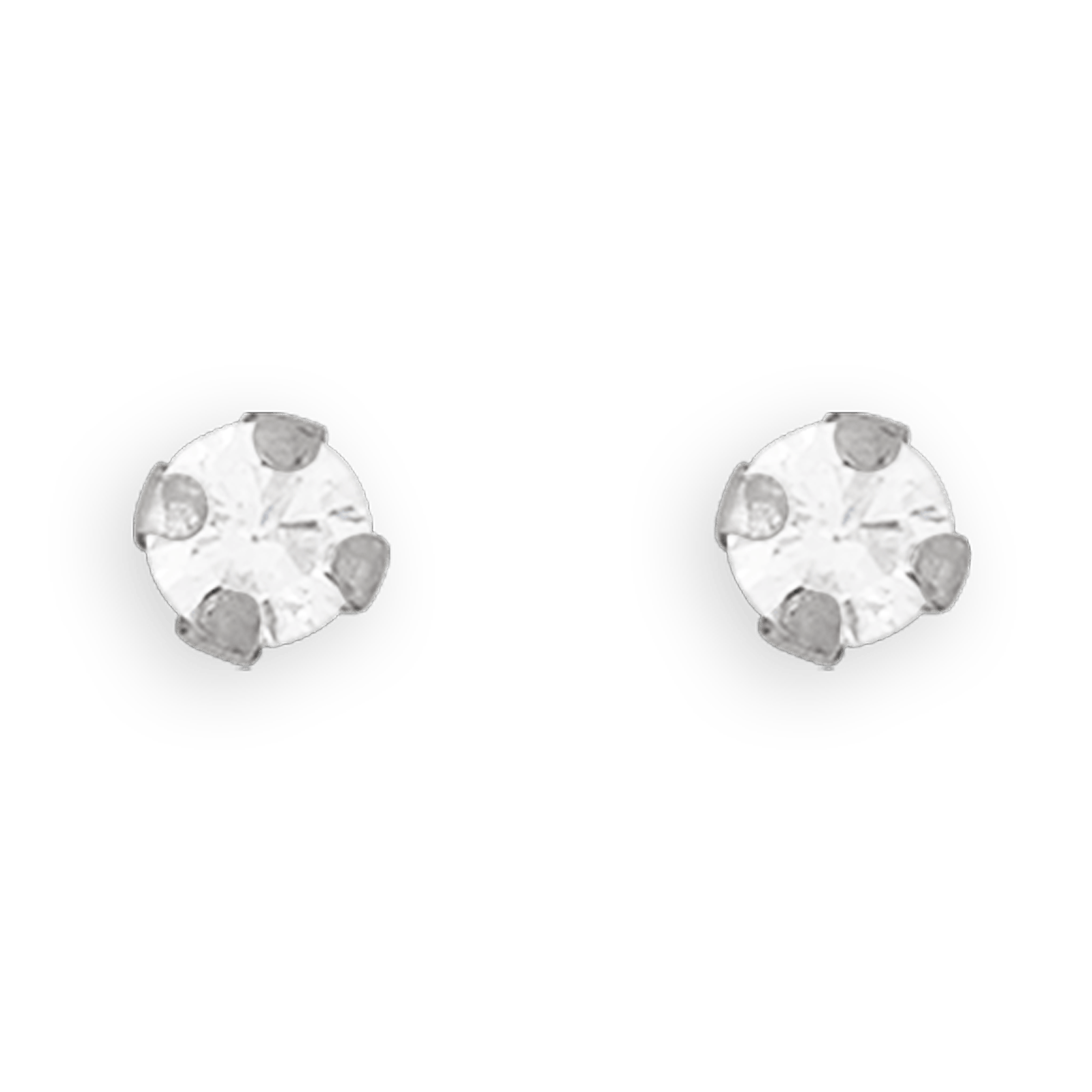 Boucles D'oreilles Or375 Gris Puces Zirconium 2.5mm