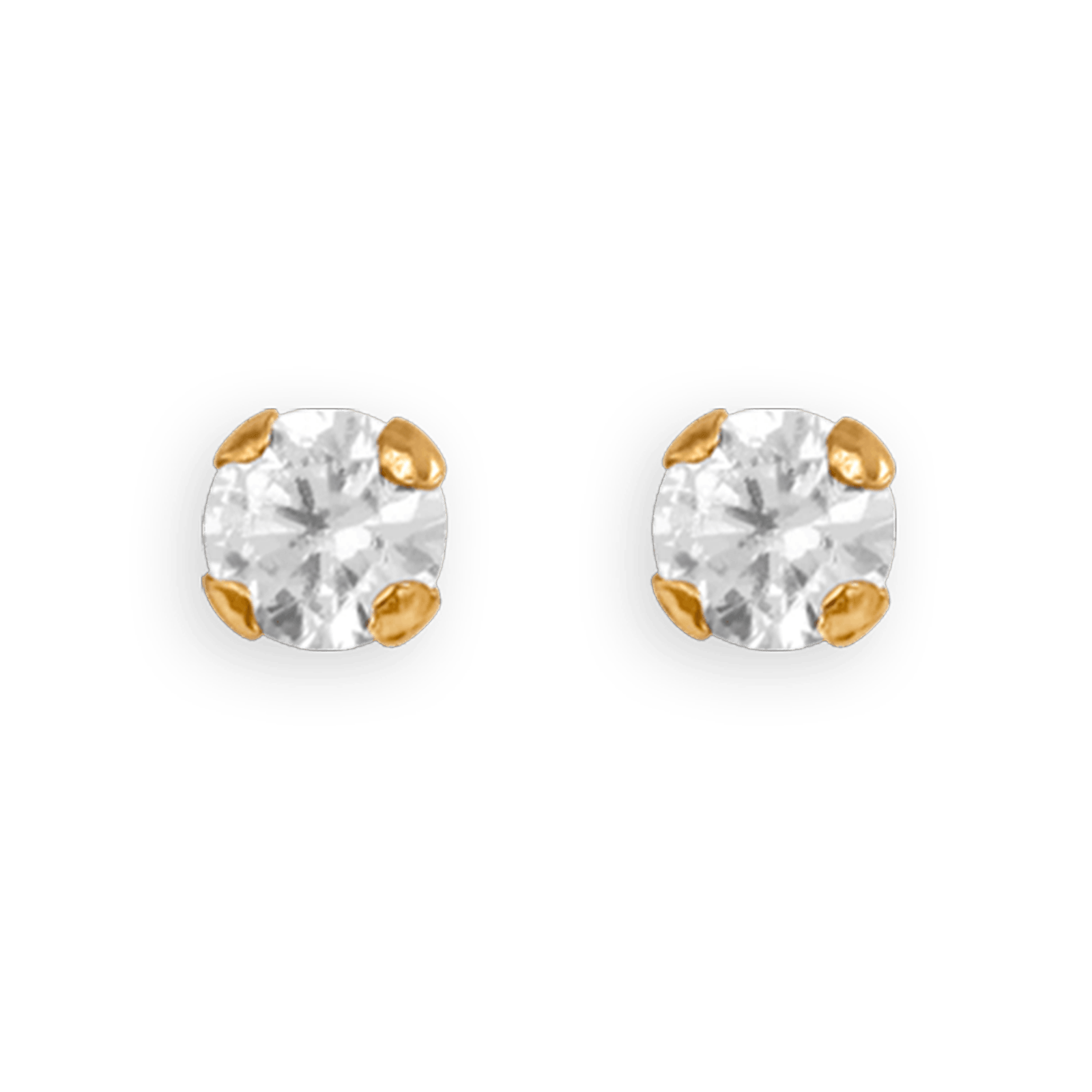 Boucles D'oreilles Or375 Puces Zirconium 3mm