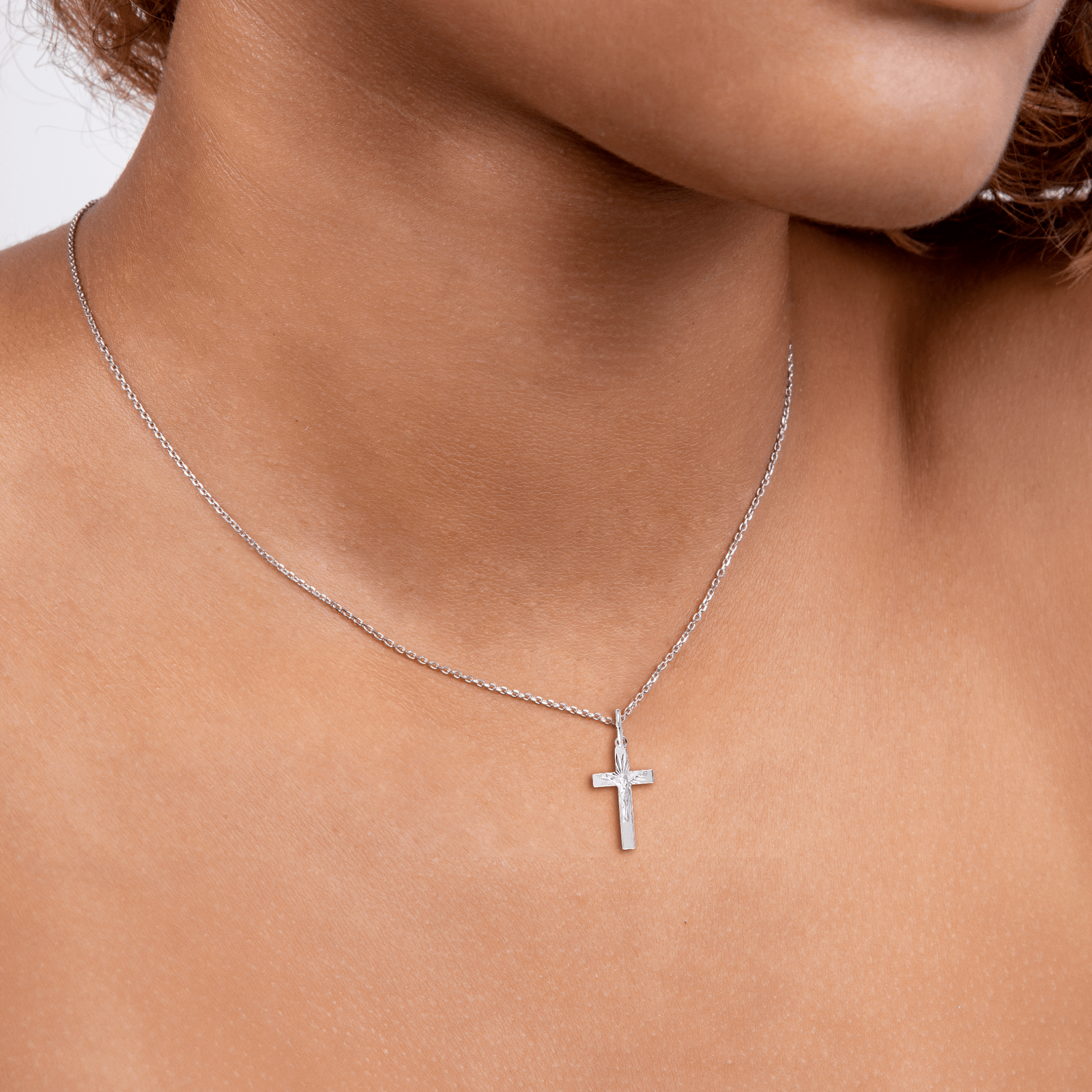Croix Christ Argent 925 15*35mm Avec Bélière