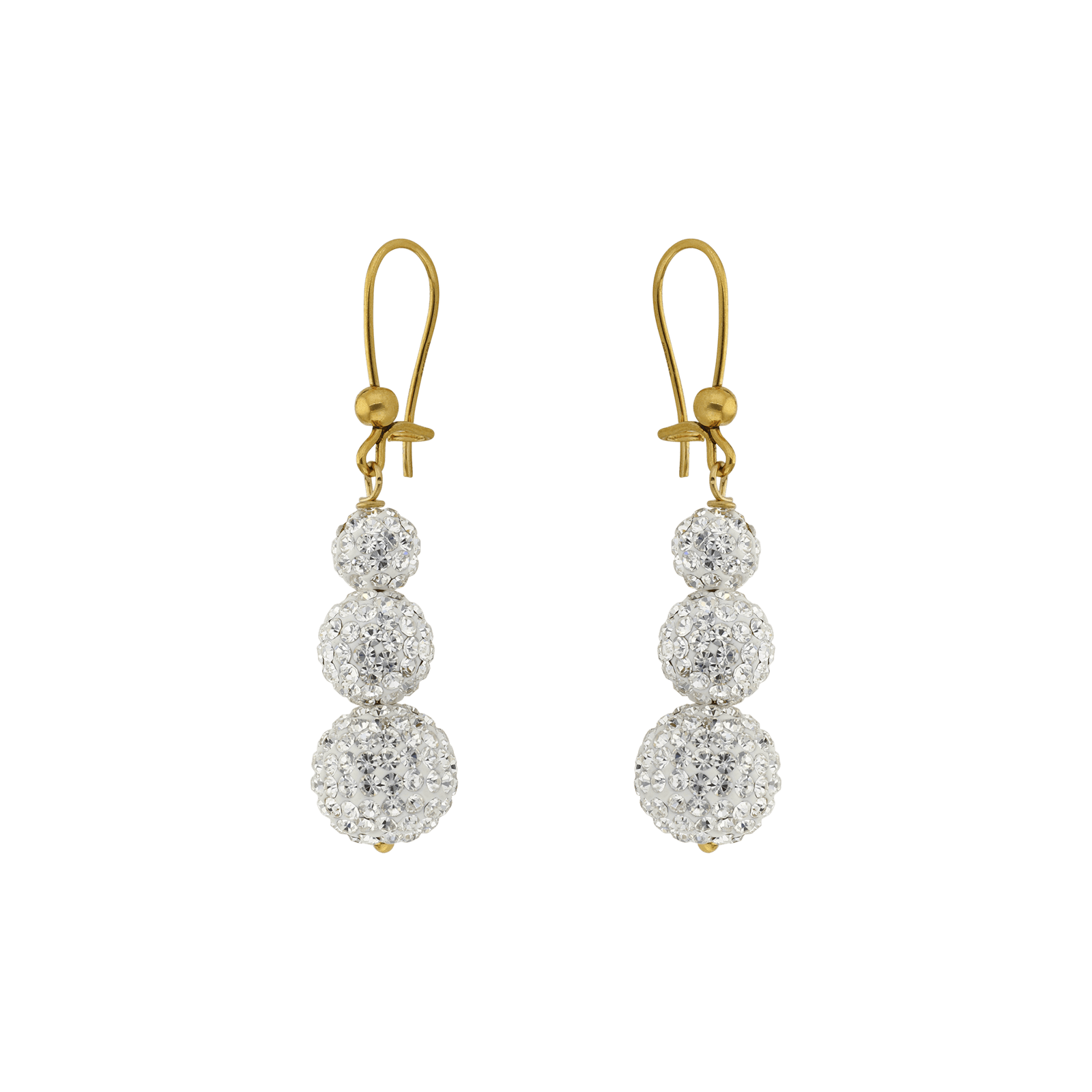 Boucles d'Oreilles crochet 3 blé strass dégradées