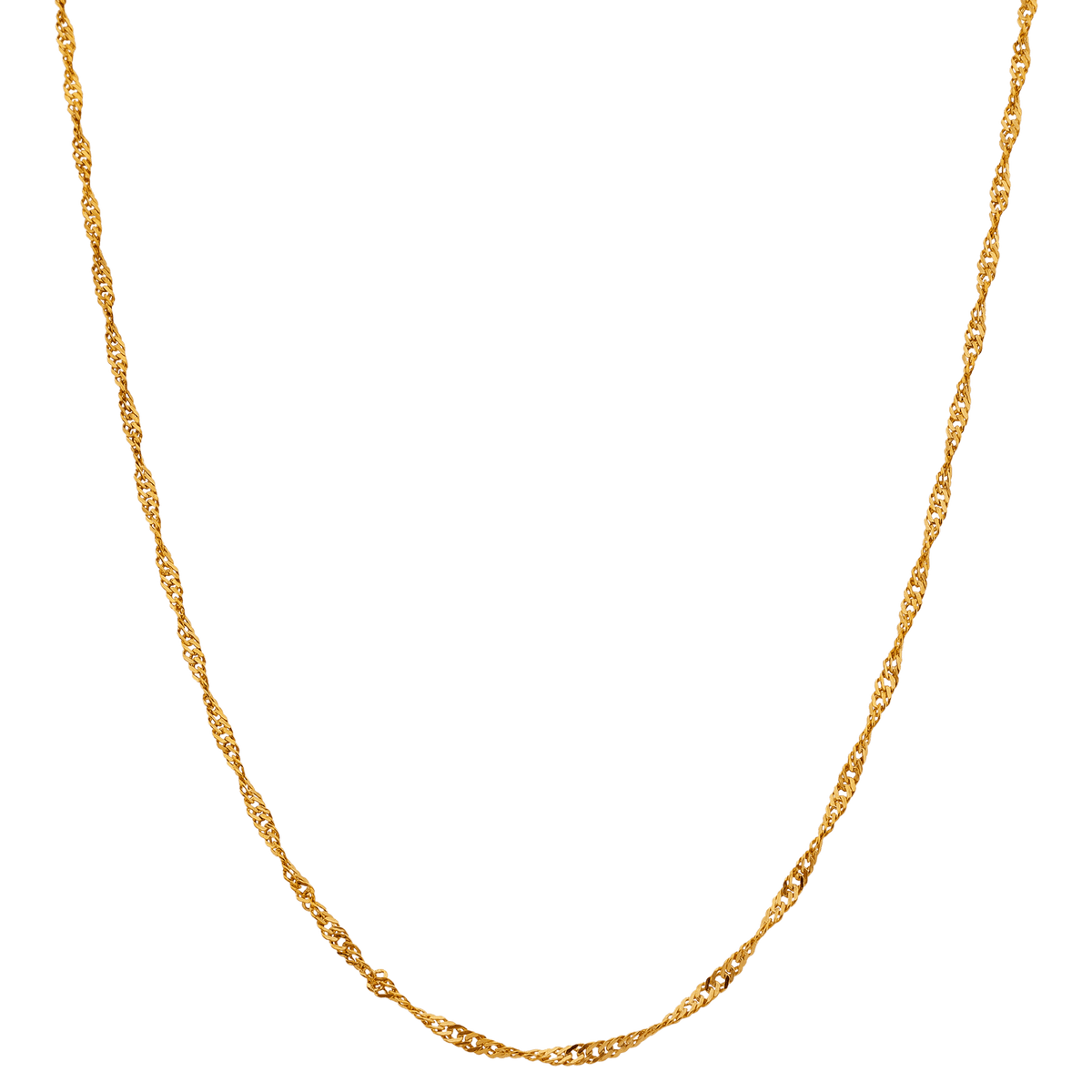 Collier Chaîne Or 375 Maille Singapour Creux 1.8mm 50cm
