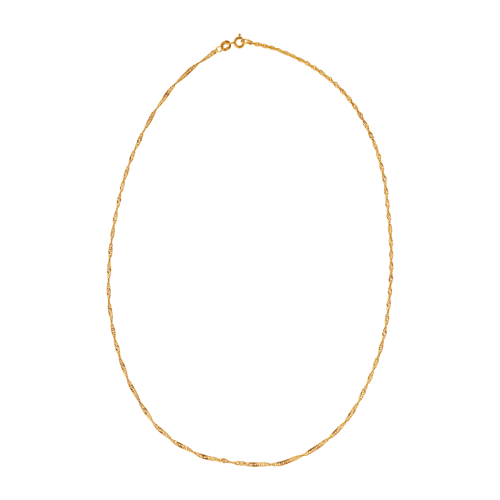 Collier Chaîne Maille Singapour 1.8mm 50cm Or375