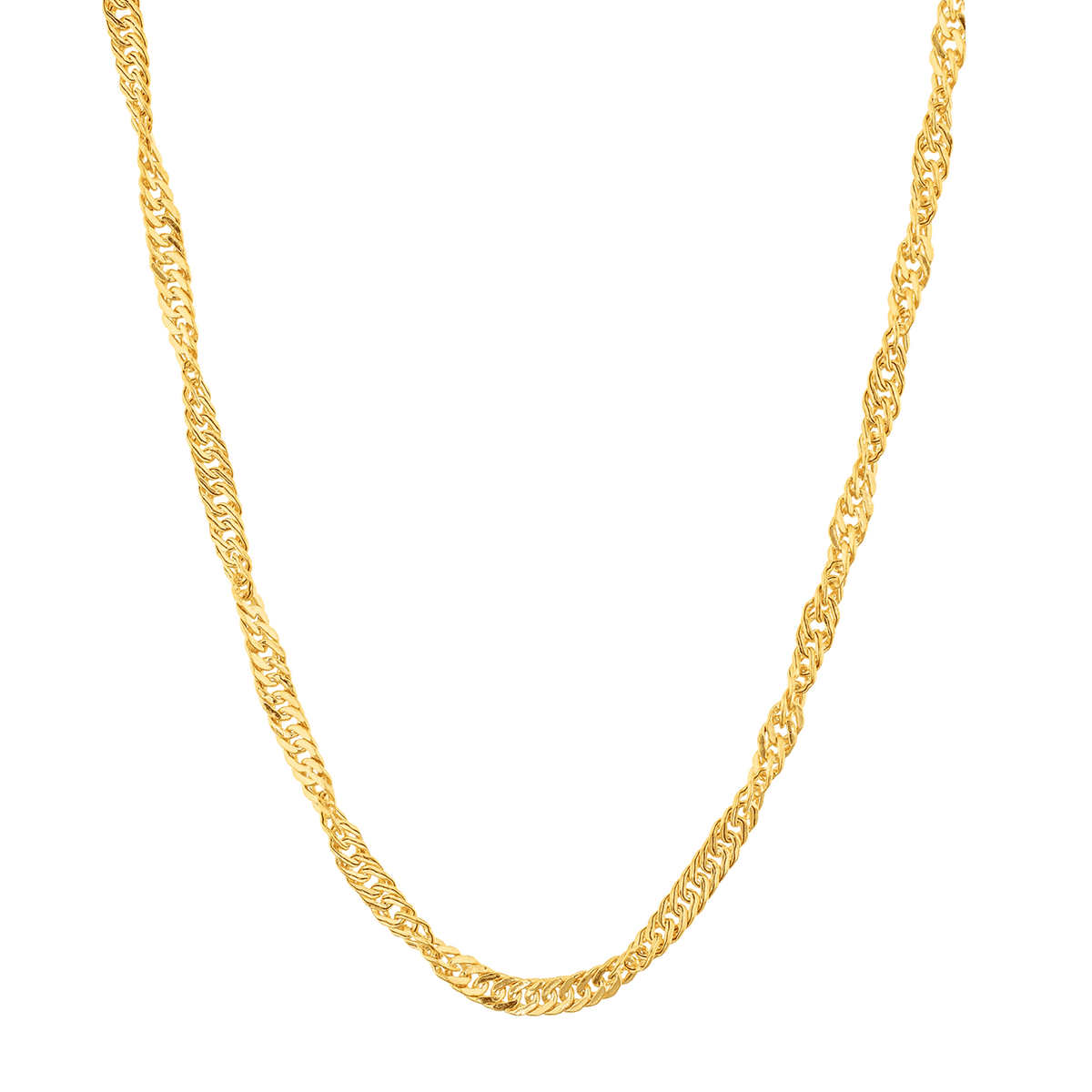 Collier Chaîne Or 375 Maille Singapour Creux 2.4mm 50cm