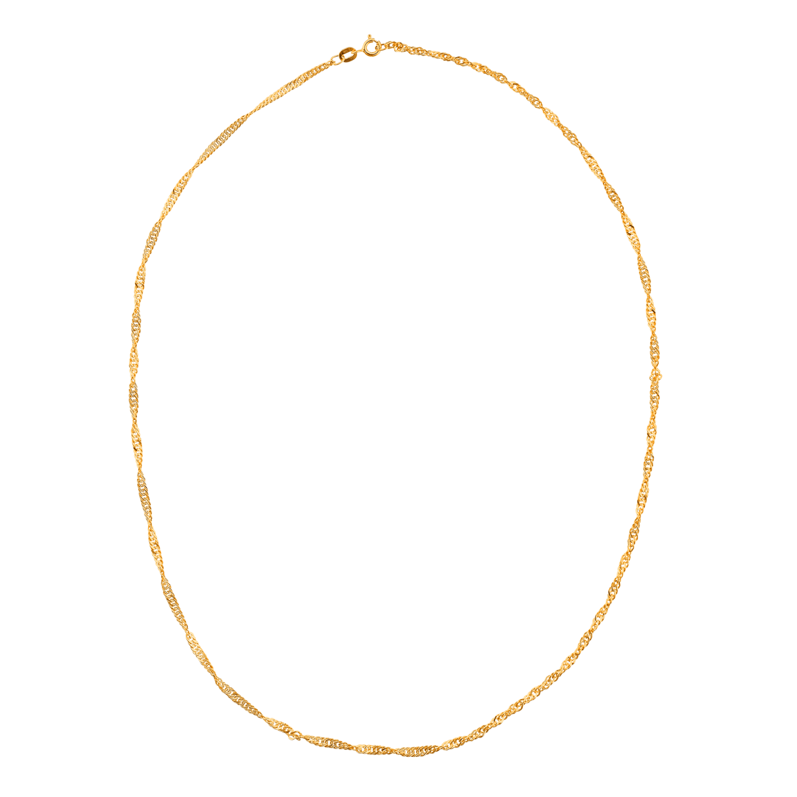 Collier Chaîne Or 375 Maille Singapour Creux 2.4mm 50cm