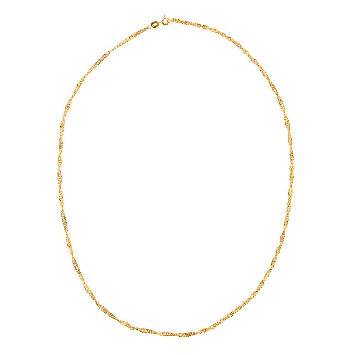 Collier Chaîne Or 375 Maille Singapour Creux 2.4mm 50cm