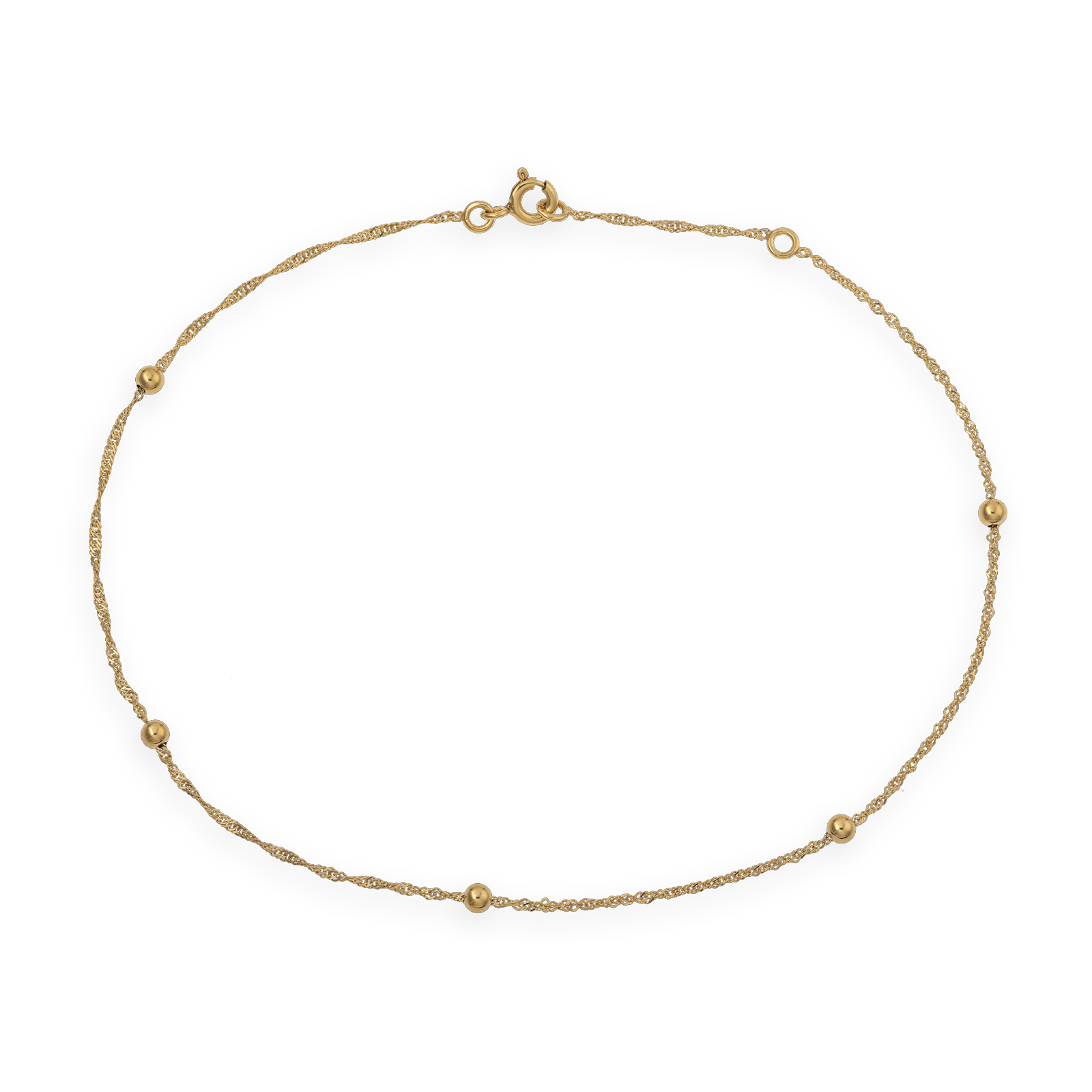 Chaîne Cheville Or375 Grain D'or