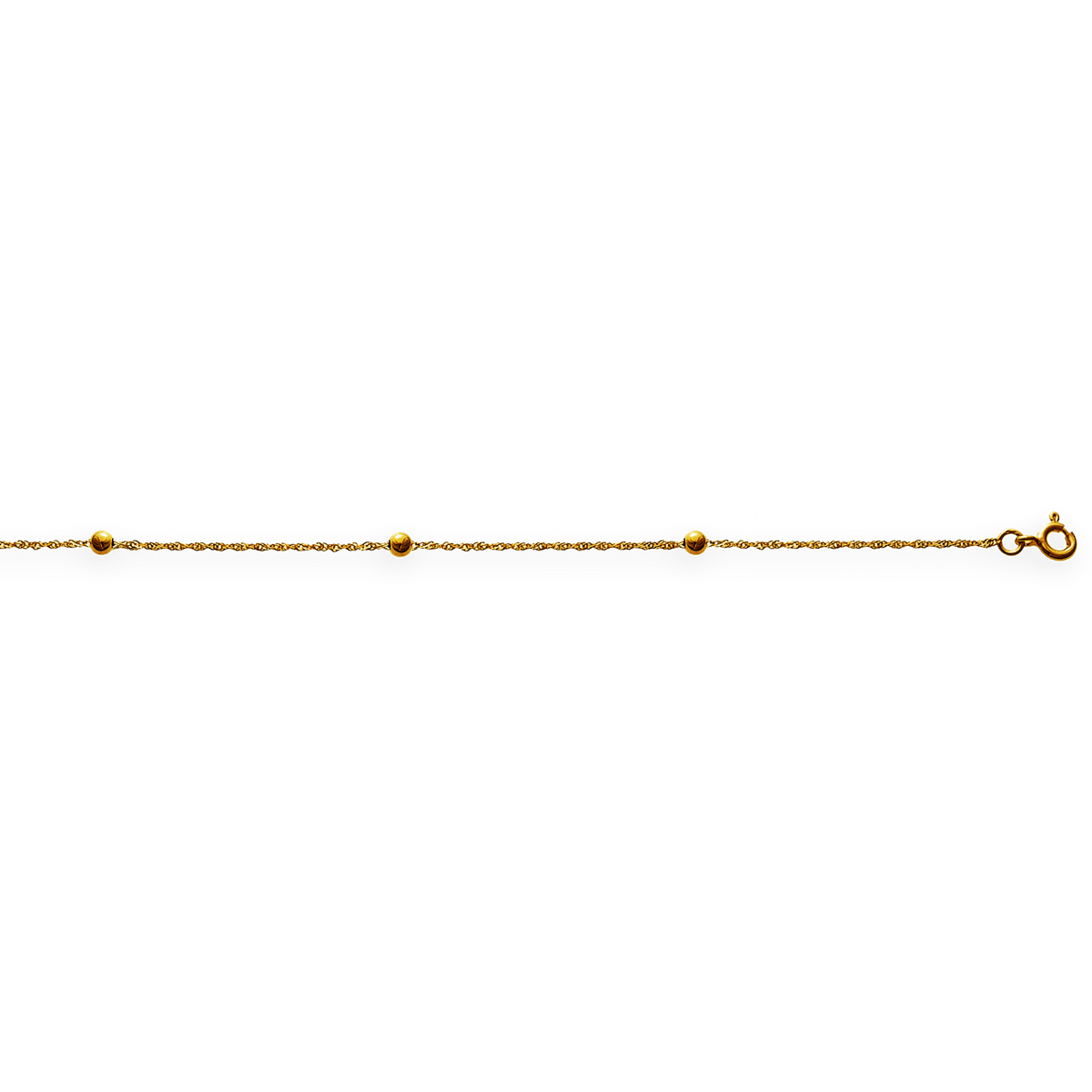 Chaîne Cheville Or 375 25 à 27cm Boules 3mm