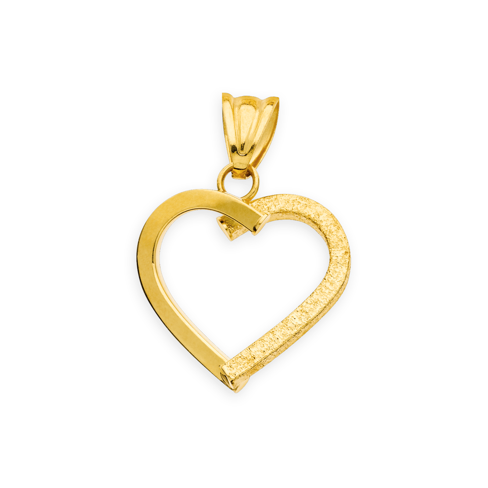 Pendentif Or375 Cœur Fantaisie avec bélière
