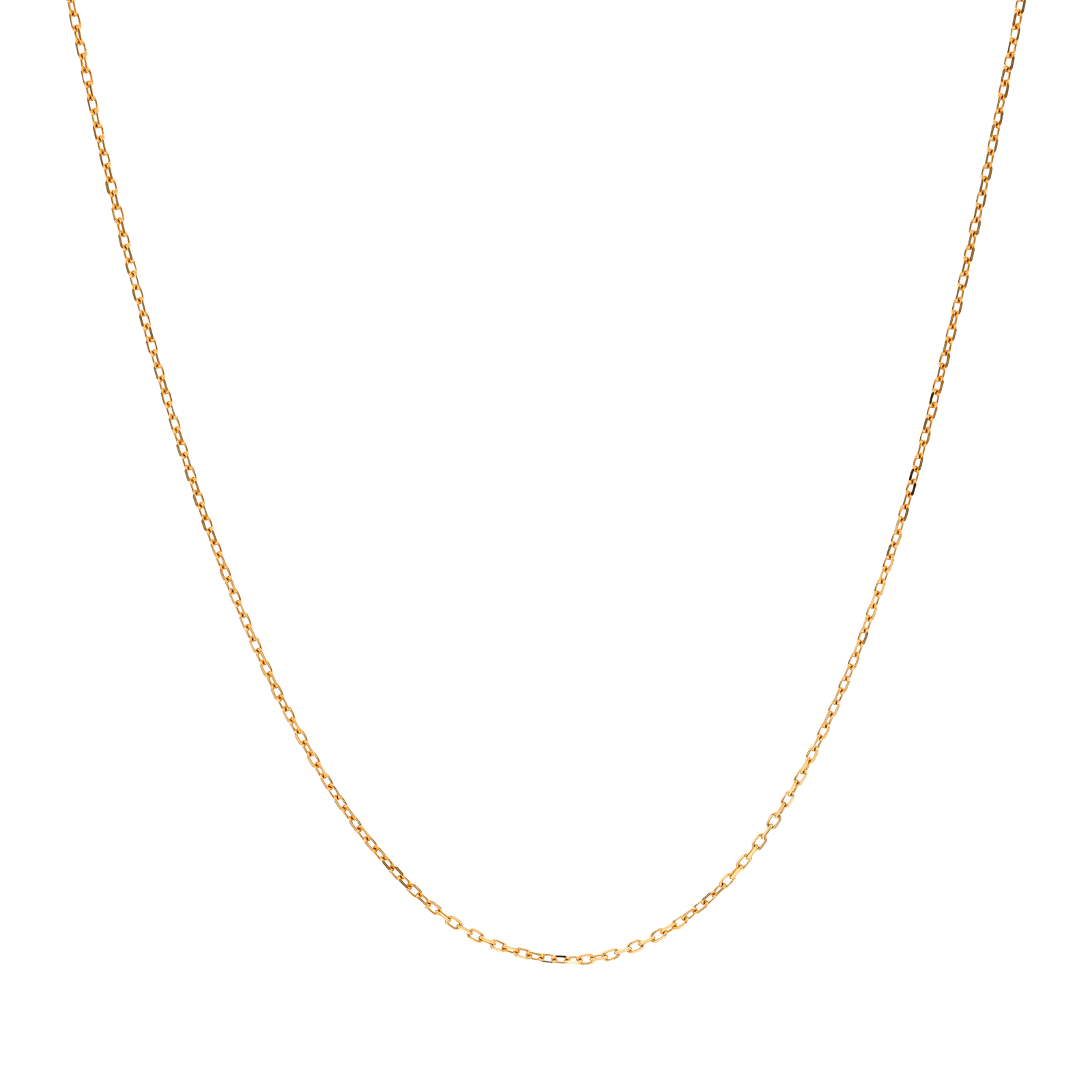 Collier Chaîne Maille Forçat Diamanté 1.1mm 42A45cm Or375