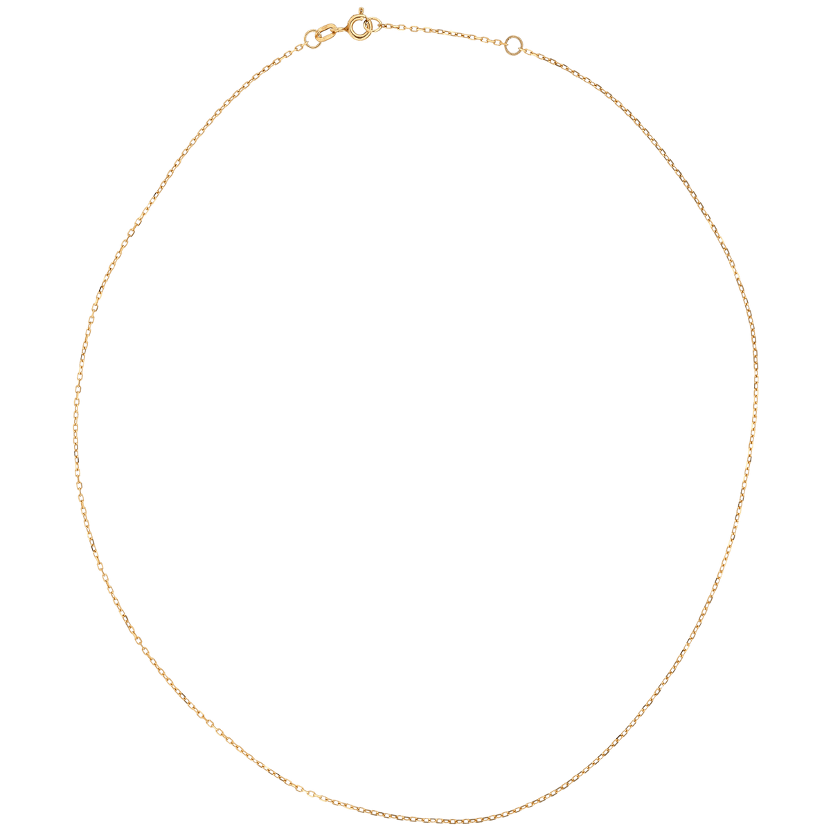 Collier Chaîne Or 375 Maille Forçat Diamanté Allegé 1.1mm 42 à 45cm