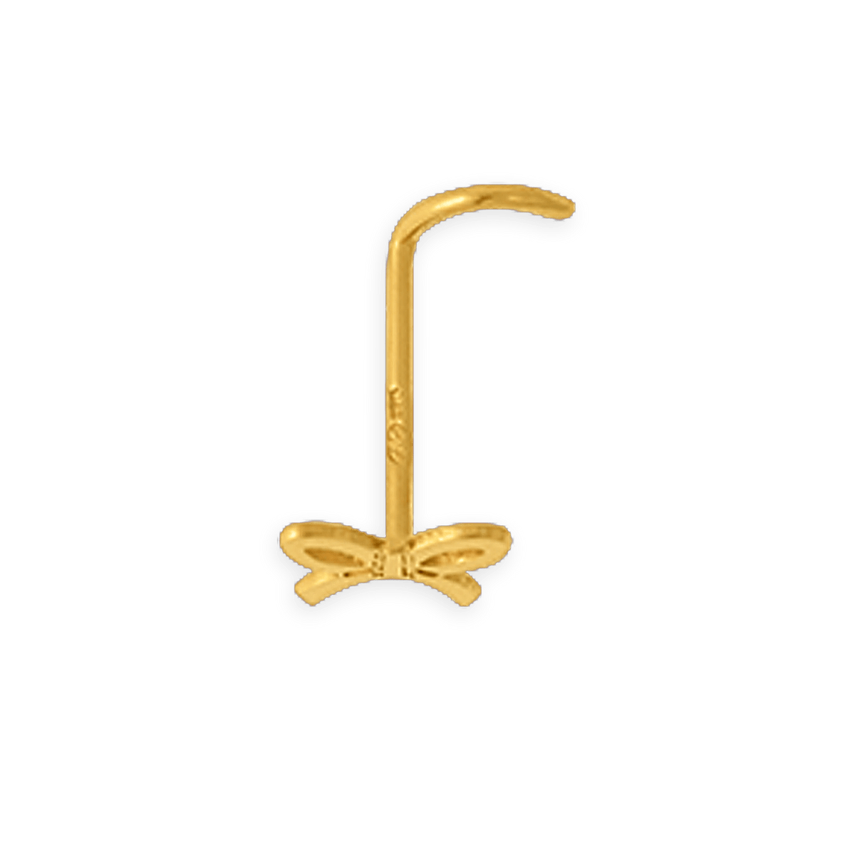 Piercing Nez Or 375 8.5mm Tige Courbée Nœud Ruban 5.4*4mm
