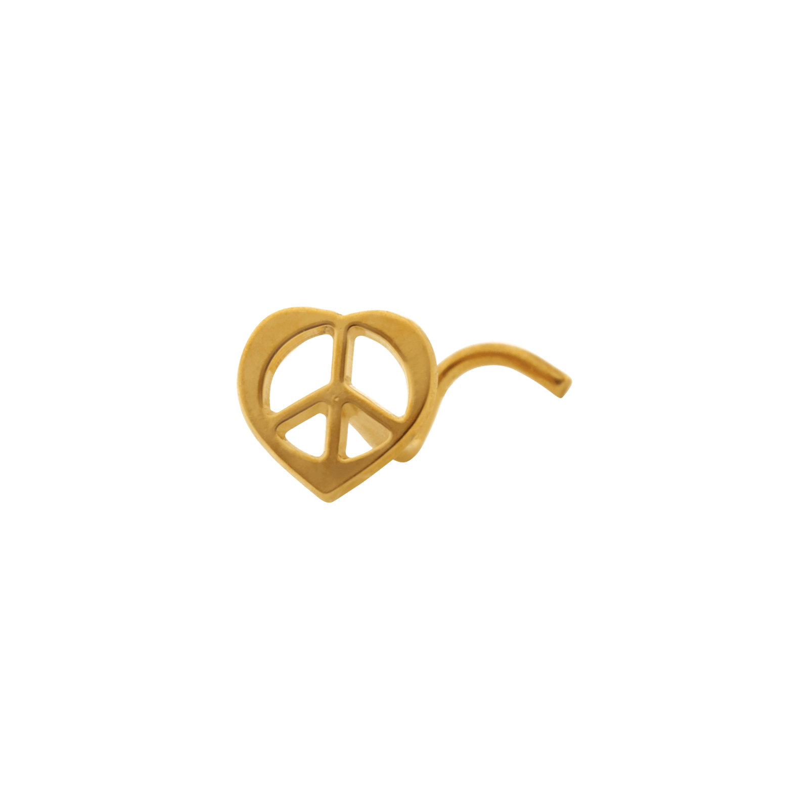 Piercing nez cœur peace and love