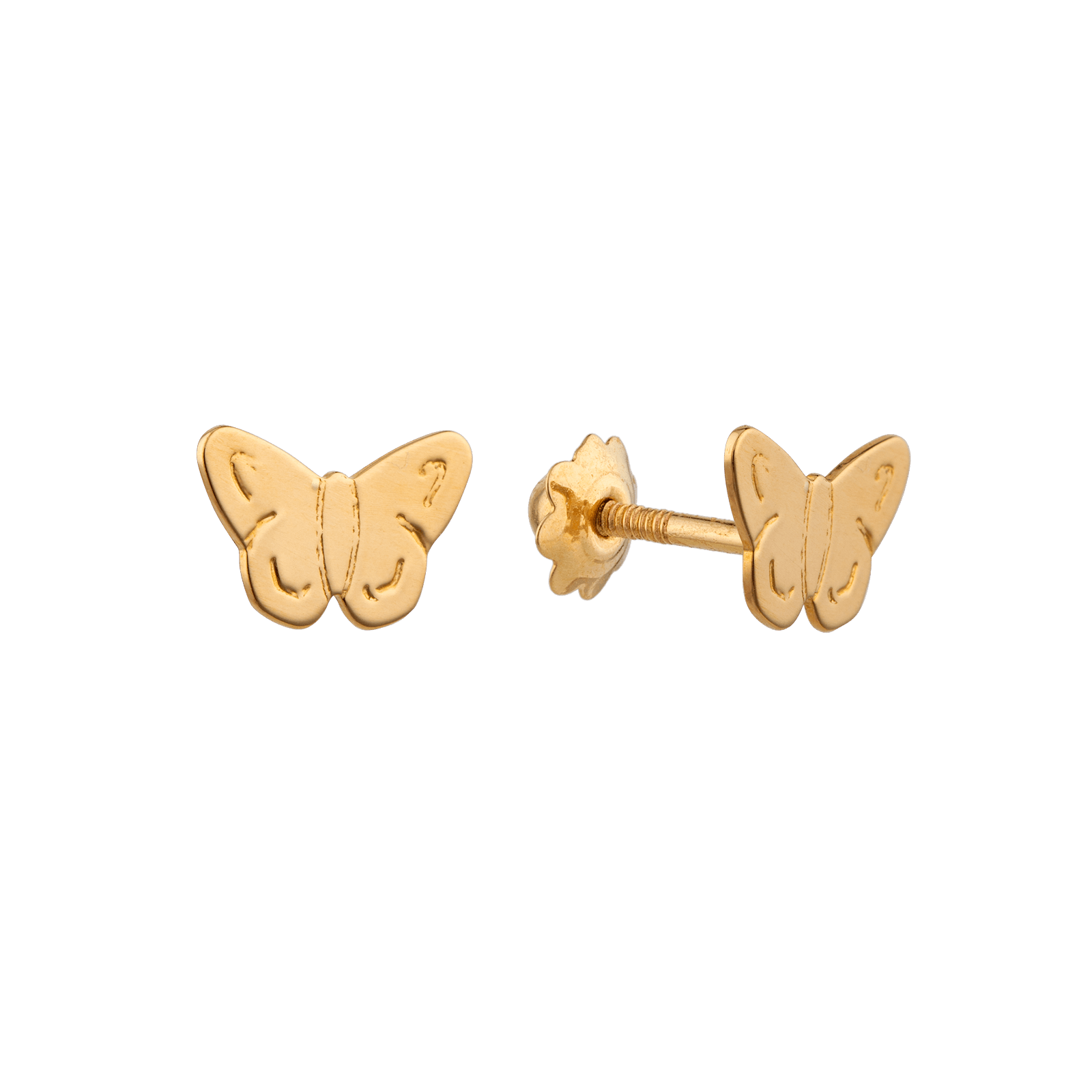 Boucles D'oreilles Or750 Papillon 7*4mm Fermeture Vis