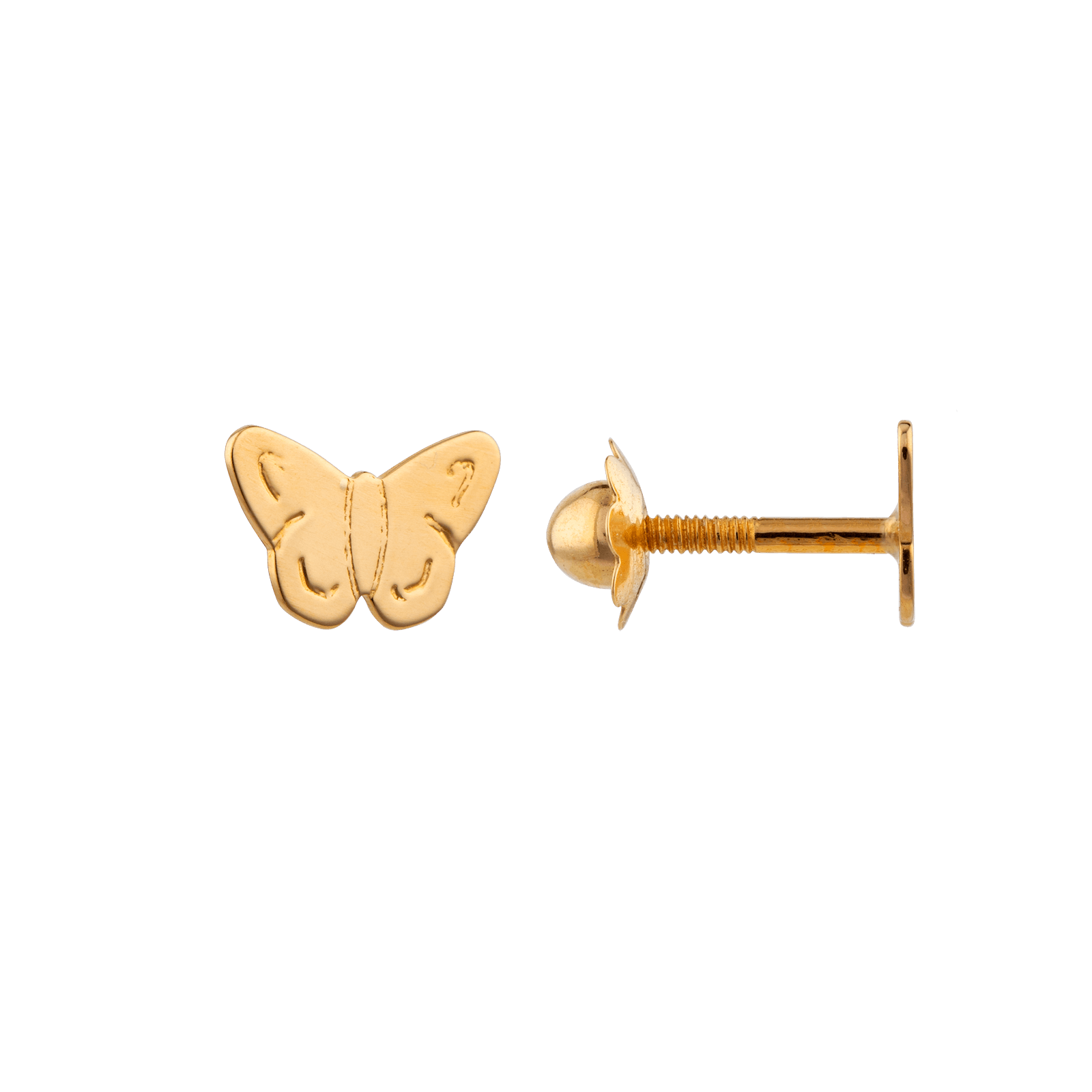 Boucles D'oreilles Or750 Papillon 7*4mm Fermeture Vis