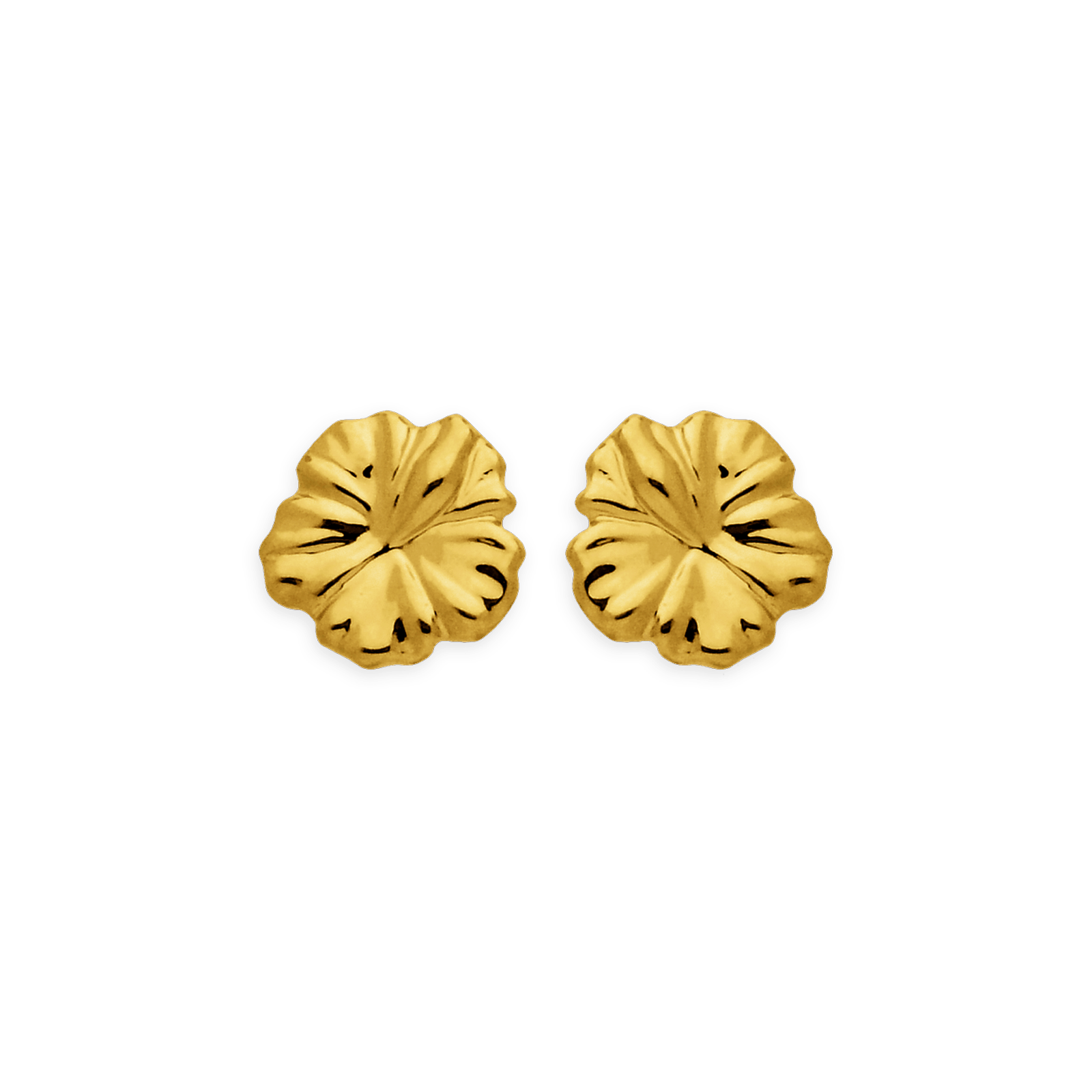 Boucles D'oreilles Or750 Hibiscus 6mm Fermeture Vis