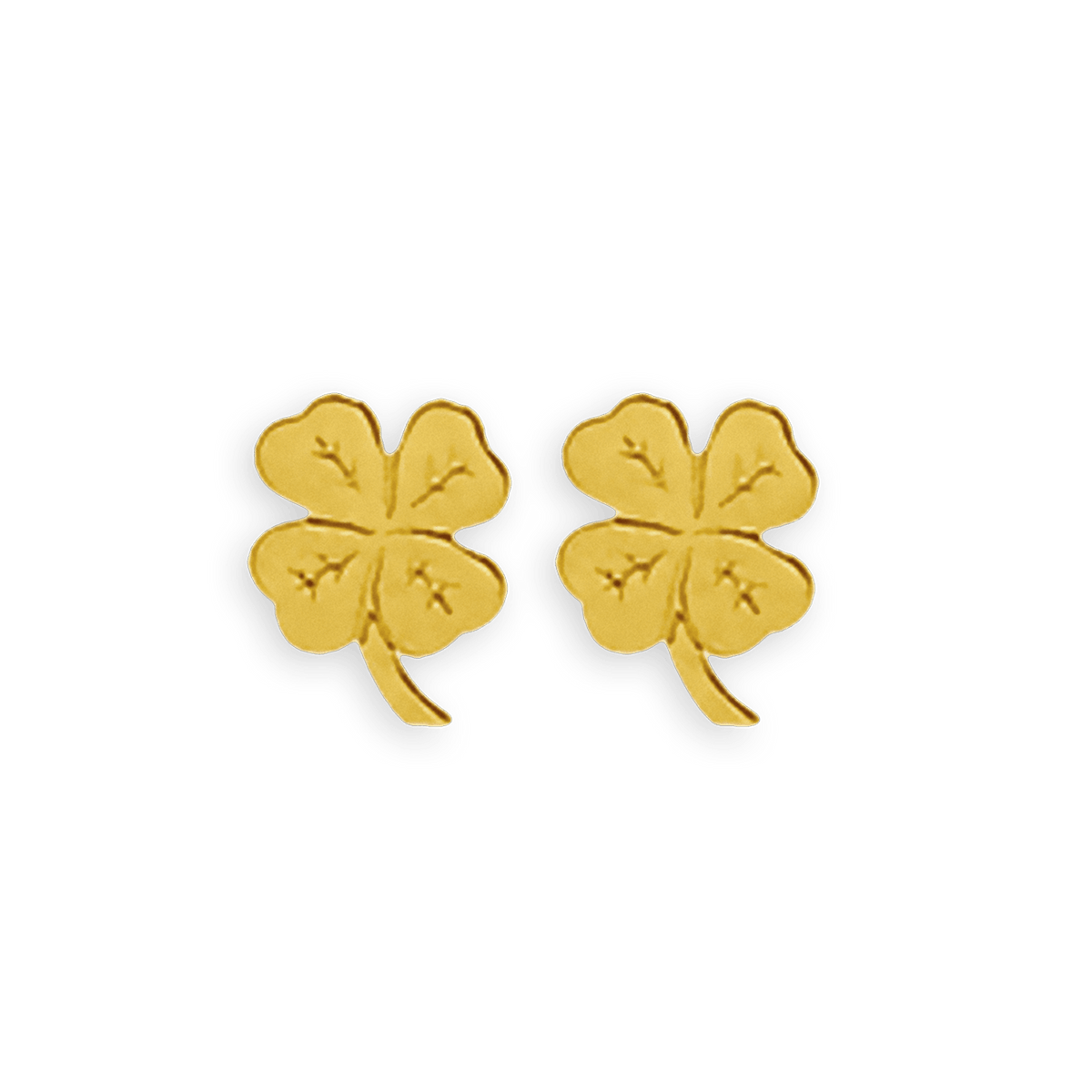 Boucles D'oreilles Or 750 Trèfle 5*6mm Fermeture Vis